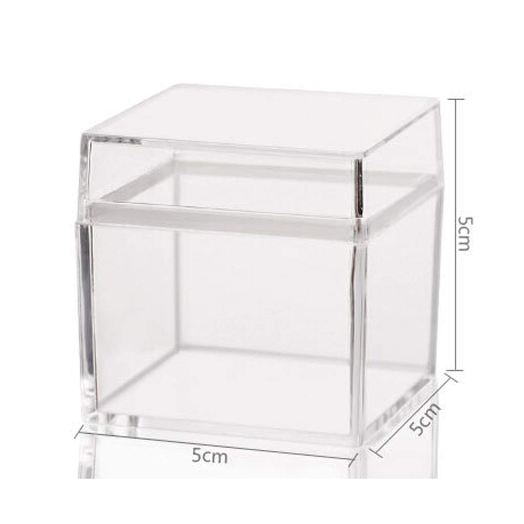 Clear Acrylic 5-Sided Jewelry Display Case - Square Cube Storage Box for Rings, Earrings & Necklaces | Perfect for Retail Stores, Boutiques & Home Organization
