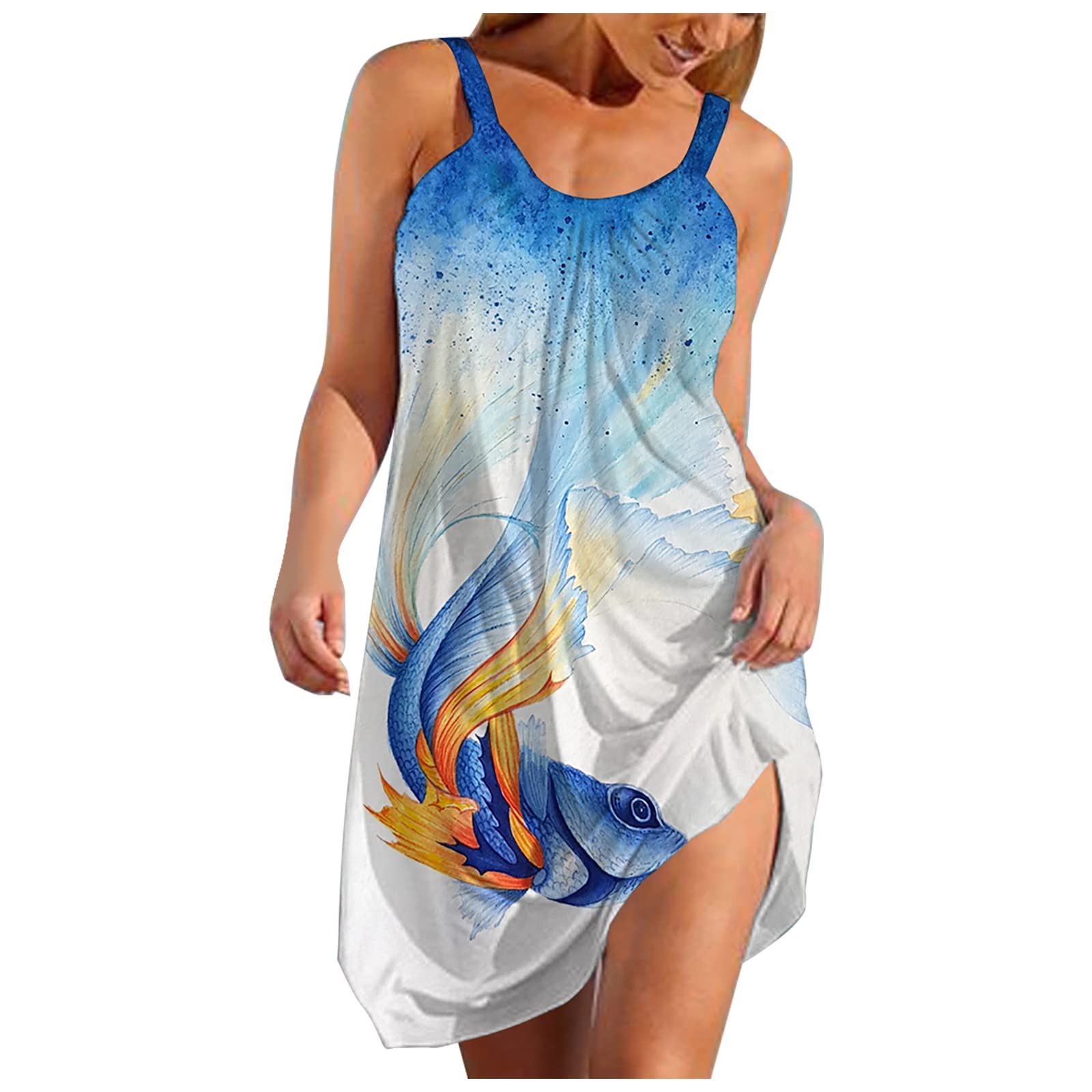Sexy Women's Halter Sling Dress - Boho Printed Sleeveless Summer Sundress for Beach, Vacation & Casual Wear | Elegant Fashion Dress for Outdoor Parties & Date Nights