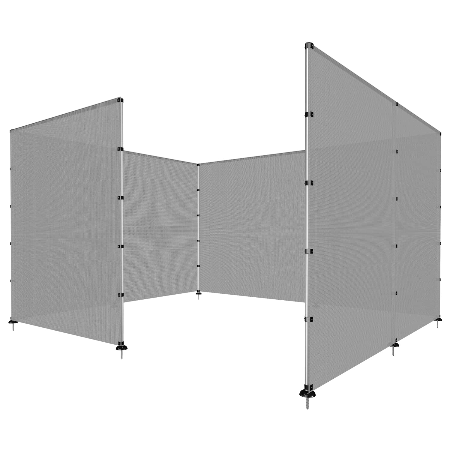 **6'x29' Grey Outdoor Privacy Fence Screen with Poles - Inground Pool Safety, Dog Fencing for Deck, Backyard & Yard - Cement & Concrete Mounting - Perfect for Patio, Garden & Outdoor Living Spaces**