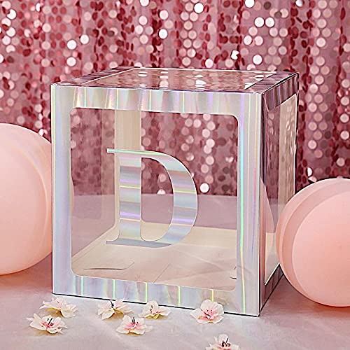 4 Pack Iridescent 5 Inch Letter D Stickers - Self-Adhesive Alphabet Wall Decals for DIY Home Decor, Nursery, Classroom & Party Backdrop