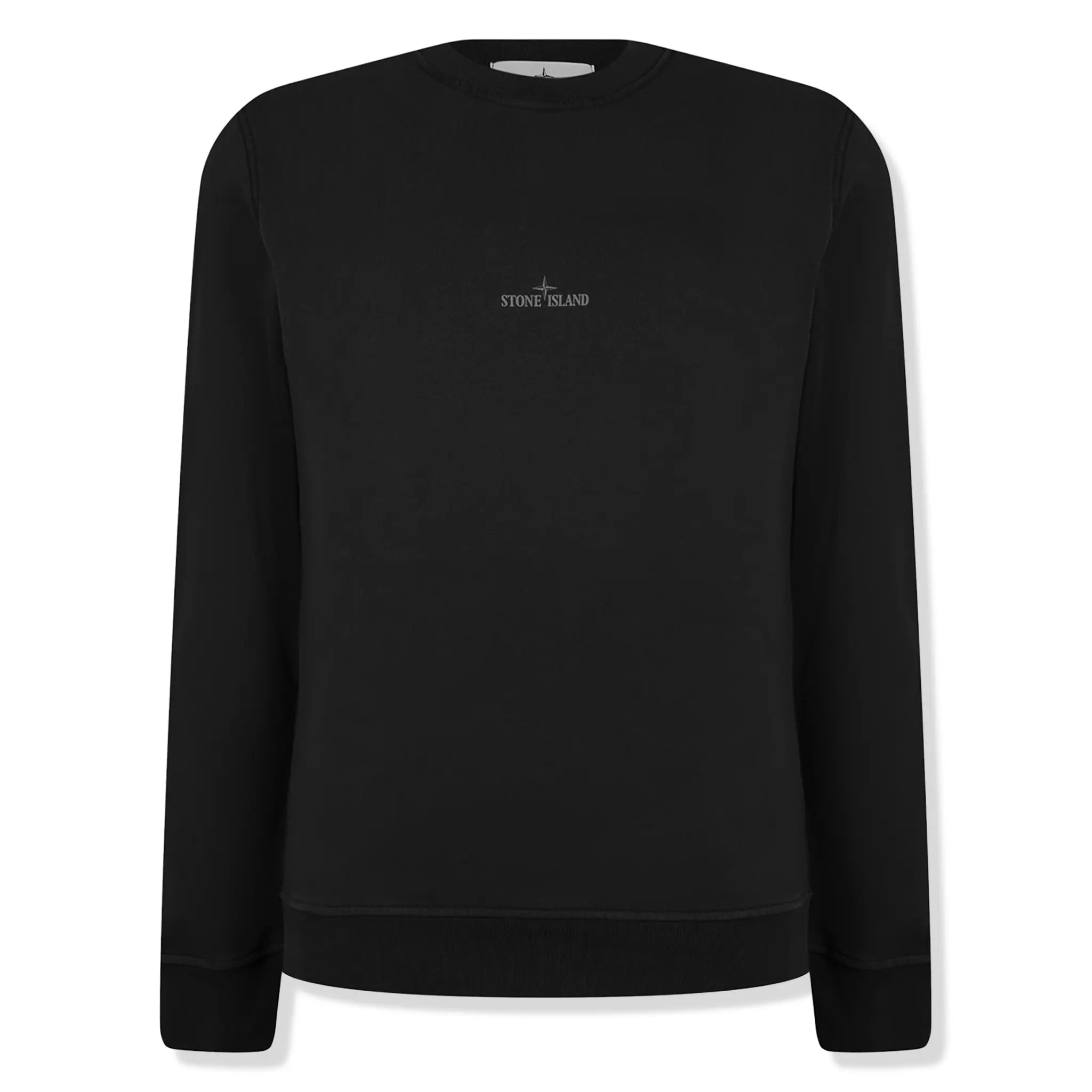 Stone Island Men's Dial Logo Black Sweatshirt | Casual Pullover Hoodie for Streetwear & Urban Fashion | Perfect for Everyday Wear & Outdoor Activities