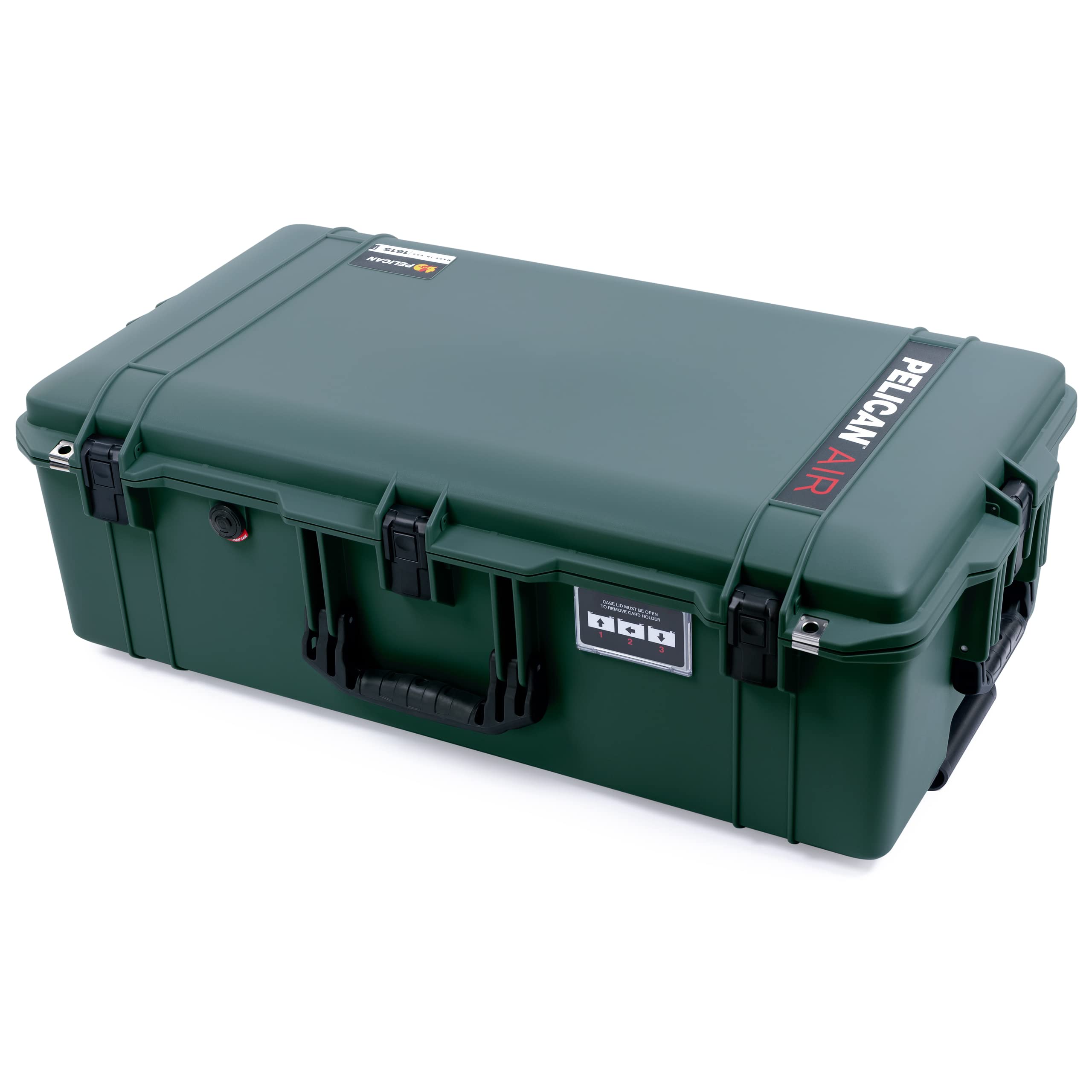 Trekking Green Pelican 1615 Air Case with Black Handles & Latches - Empty Waterproof Hard Case for Outdoor Adventure, Travel & Equipment Storage
