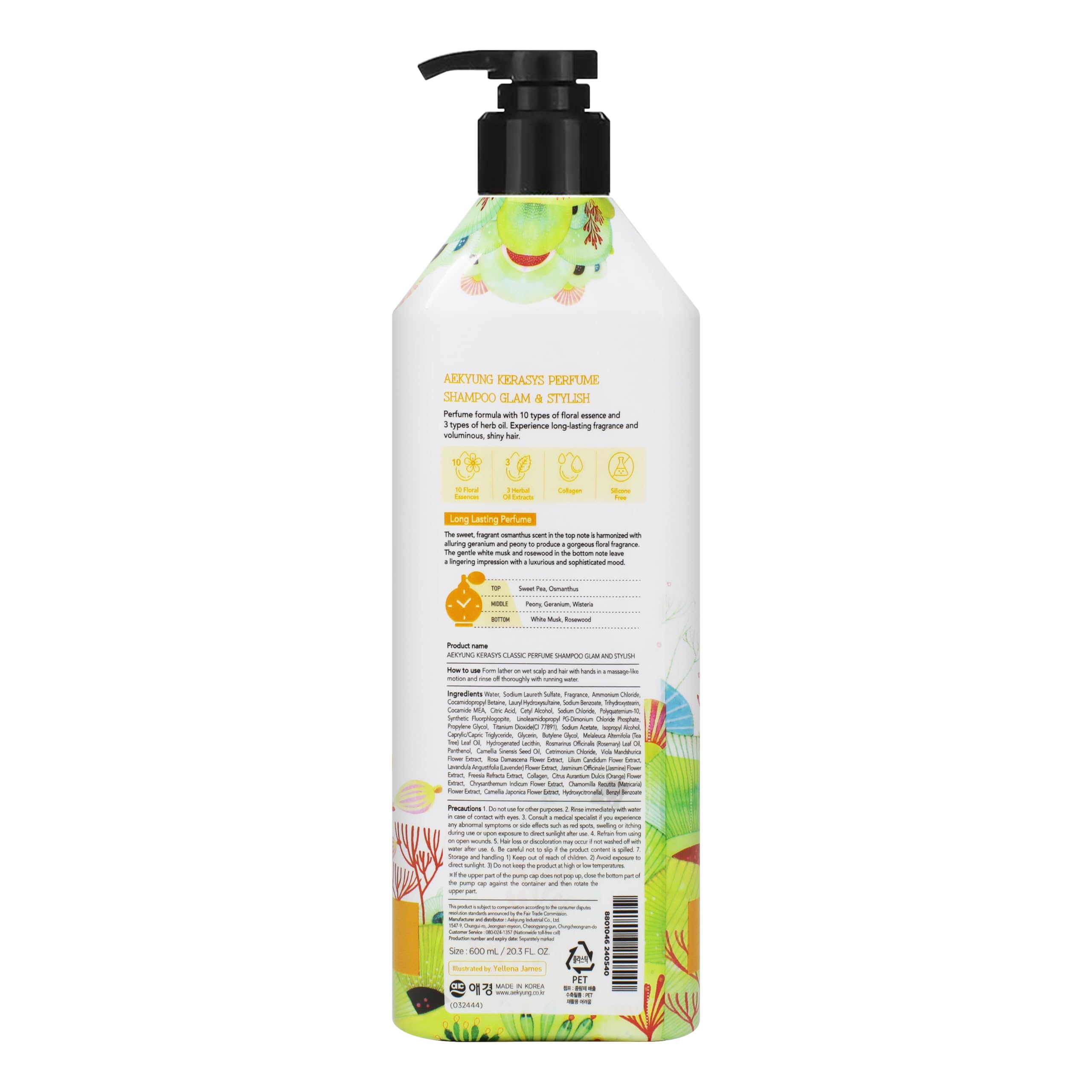 Kerasys Perfume Glam Stylish Shampoo 20.3 fl oz (600ml) 2-Pack - Volumizing & Hydrating Hair Care for Women - Perfect for Daily Use, Salon-Quality Results at Home
