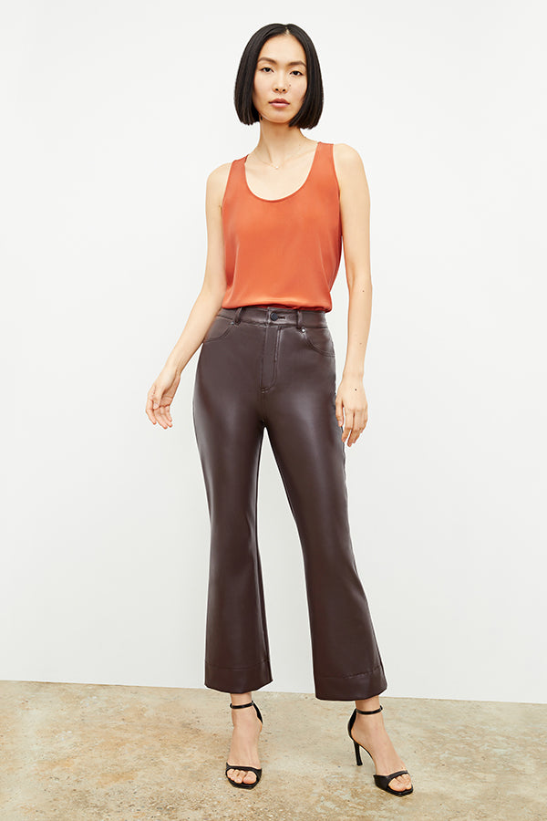 Archie Vegan Leather Pants in Brown | Stylish & Comfortable Vegan Leather Trousers for Women | Perfect for Casual Wear, Office & Night Out