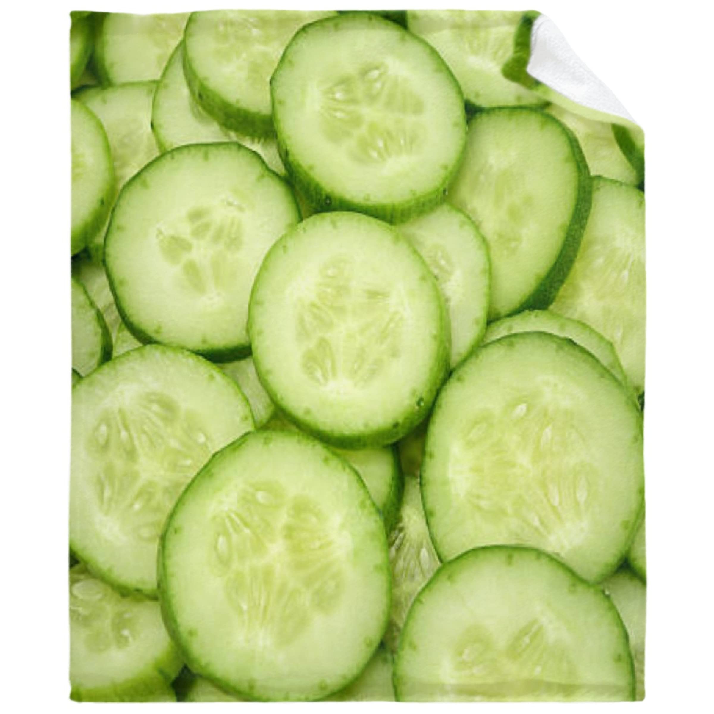 Soft Cozy Warm Fleece Throw Blanket with Cucumber Slices Design - Oversized 120x90 Inch for Sofa, Bed & Couch - Perfect Christmas & Birthday Gift for Women, Kids & Cucumber Lovers - Ideal for Family Movie Nights, Reading & Winter Snuggling
