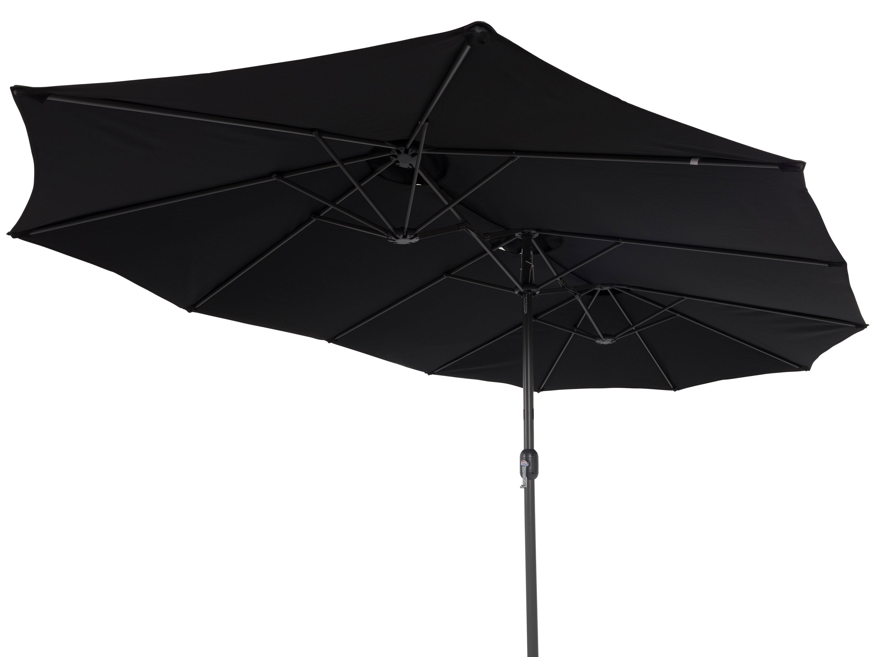 15ft Black Double Patio Umbrella - Outdoor Sun Shade for Pool, Garden, and Backyard - Heavy Duty Cantilever Umbrella with Wind Vent