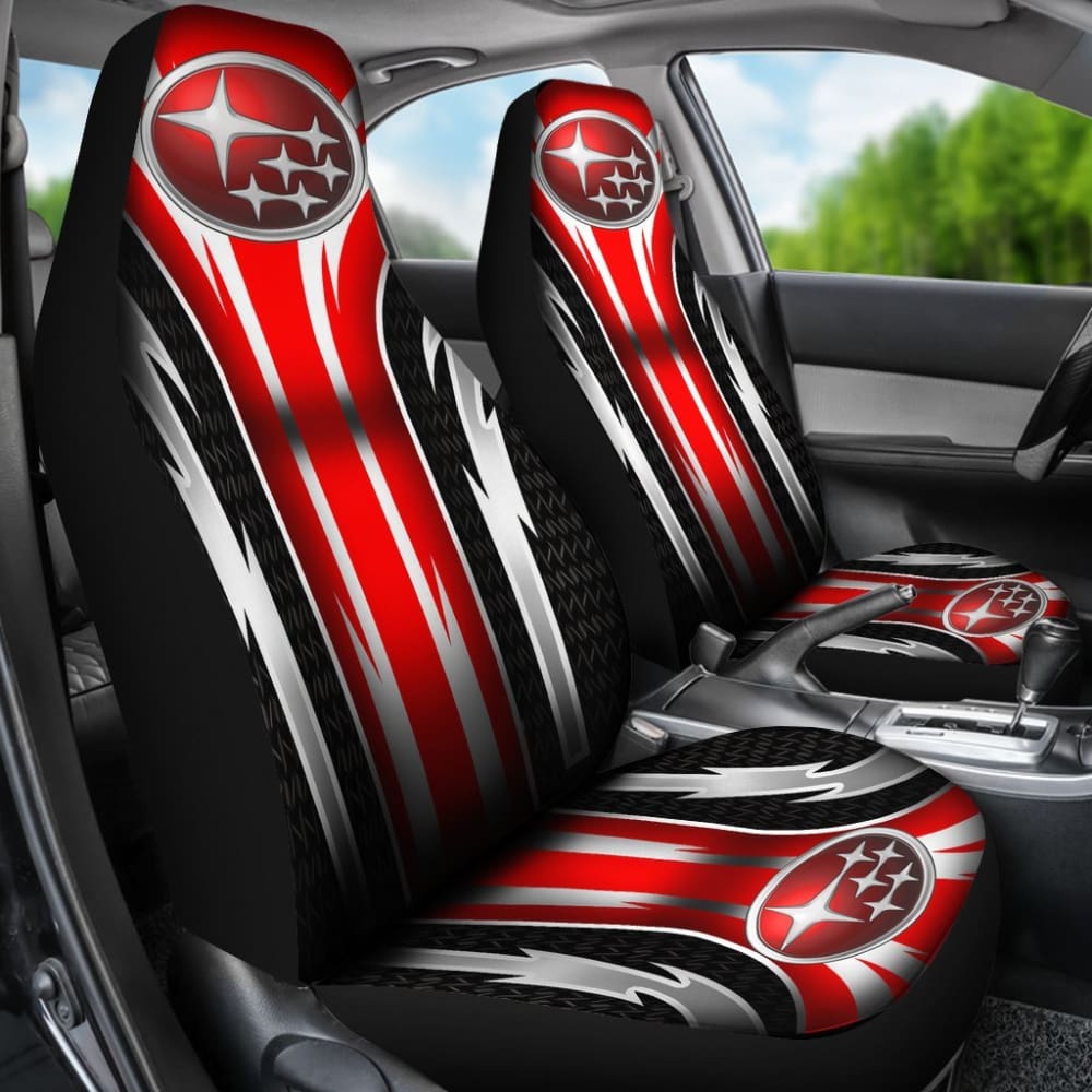 Premium 2-Piece Front Seat Covers for Subaru - Vibrant Red (Part# 144627) | Universal Fit for Impreza, Outback, Forester | Durable Protection for Commuting & Road Trips