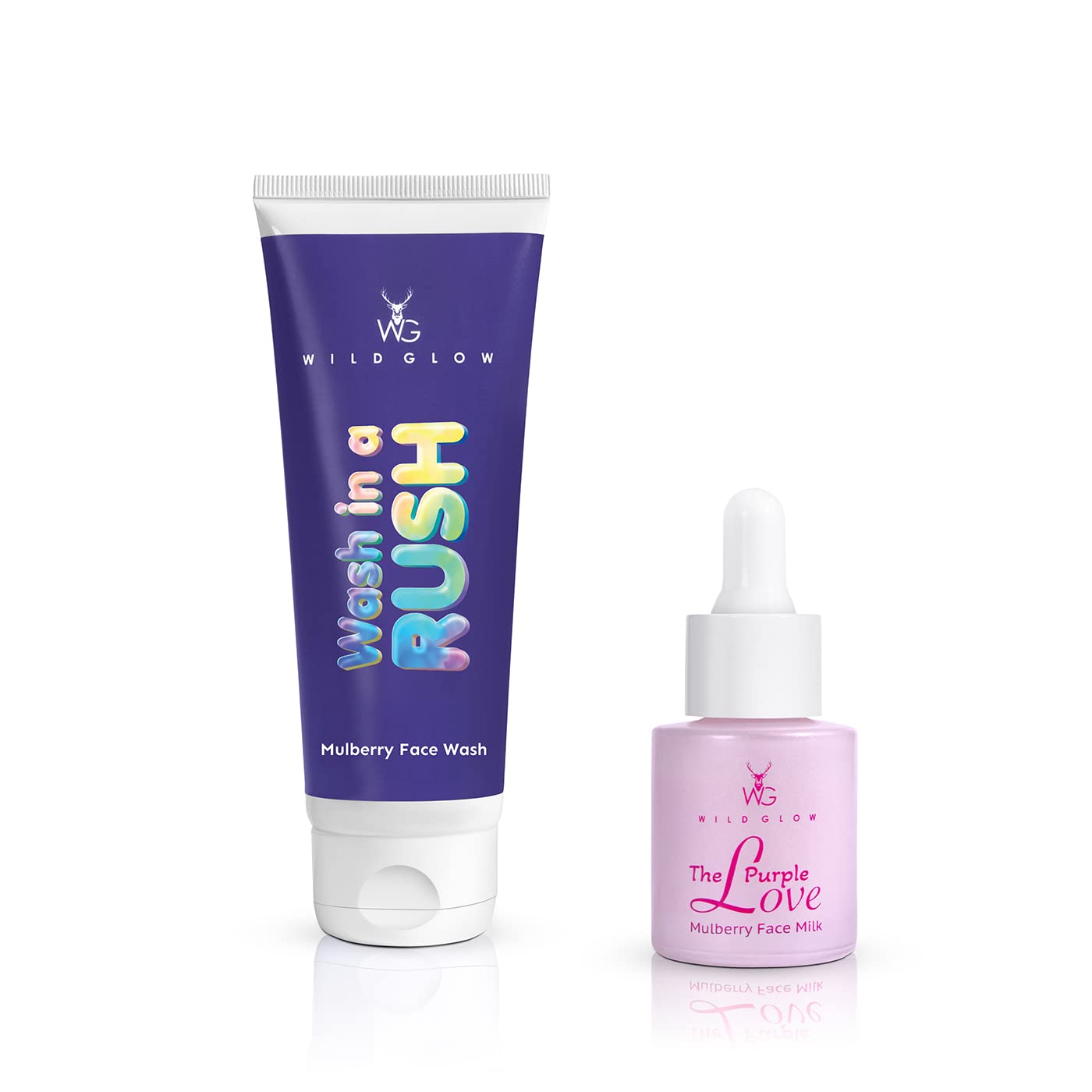 Wildglow Mulberry Skincare Combo - 100ml Face Wash & 20ml Face Milk Serum with Real Mulberry Extracts | Brightening & Hydrating for Glowing Skin | Perfect for Daily Skincare Routine & Travel