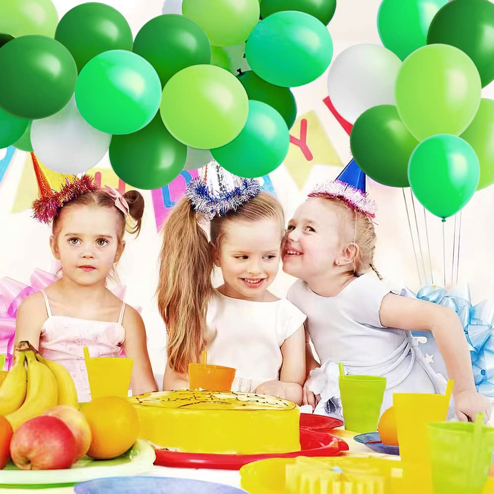 70pcs Green Balloons for Birthday Party Decorations - Dark Lime & Light Green Balloon Set for Jungle Theme, Baby Shower, Graduation, and Wedding Decor