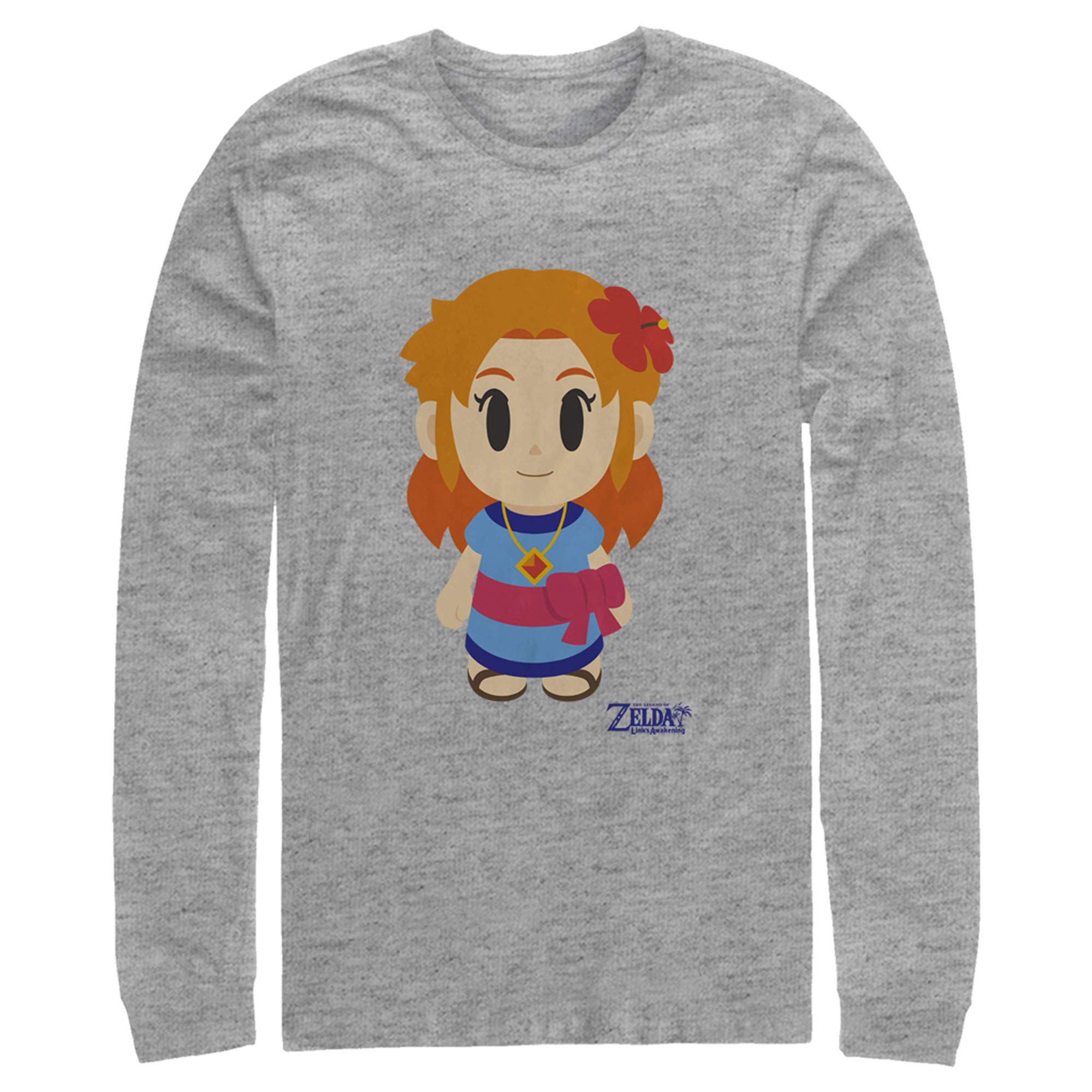 Nintendo Legend of Zelda Link's Awakening Marin Graphic Long Sleeve T-Shirt for Men - Official Licensed Gaming Shirt for Cosplay, Gaming Events & Casual Wear