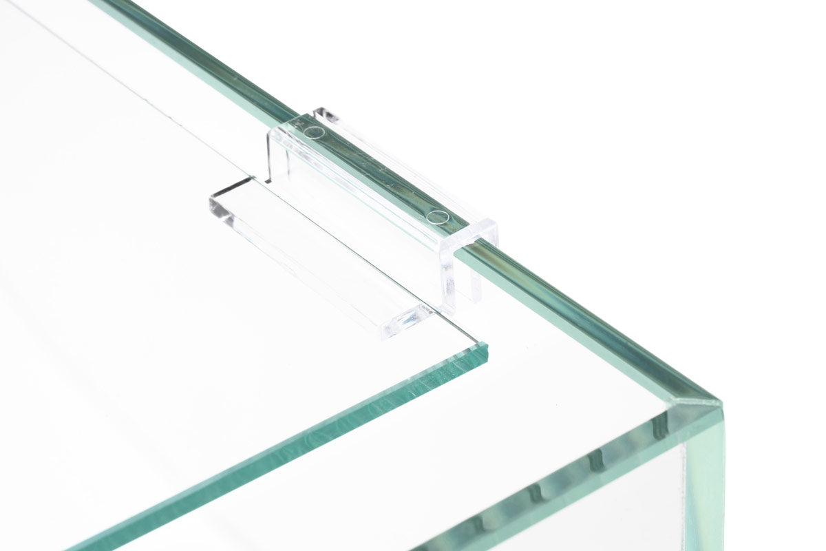 UNS Long Tank Glass Lid with Clear Clips - Perfect for Aquarium, Reptile Terrarium, and Fish Tank Enclosures
