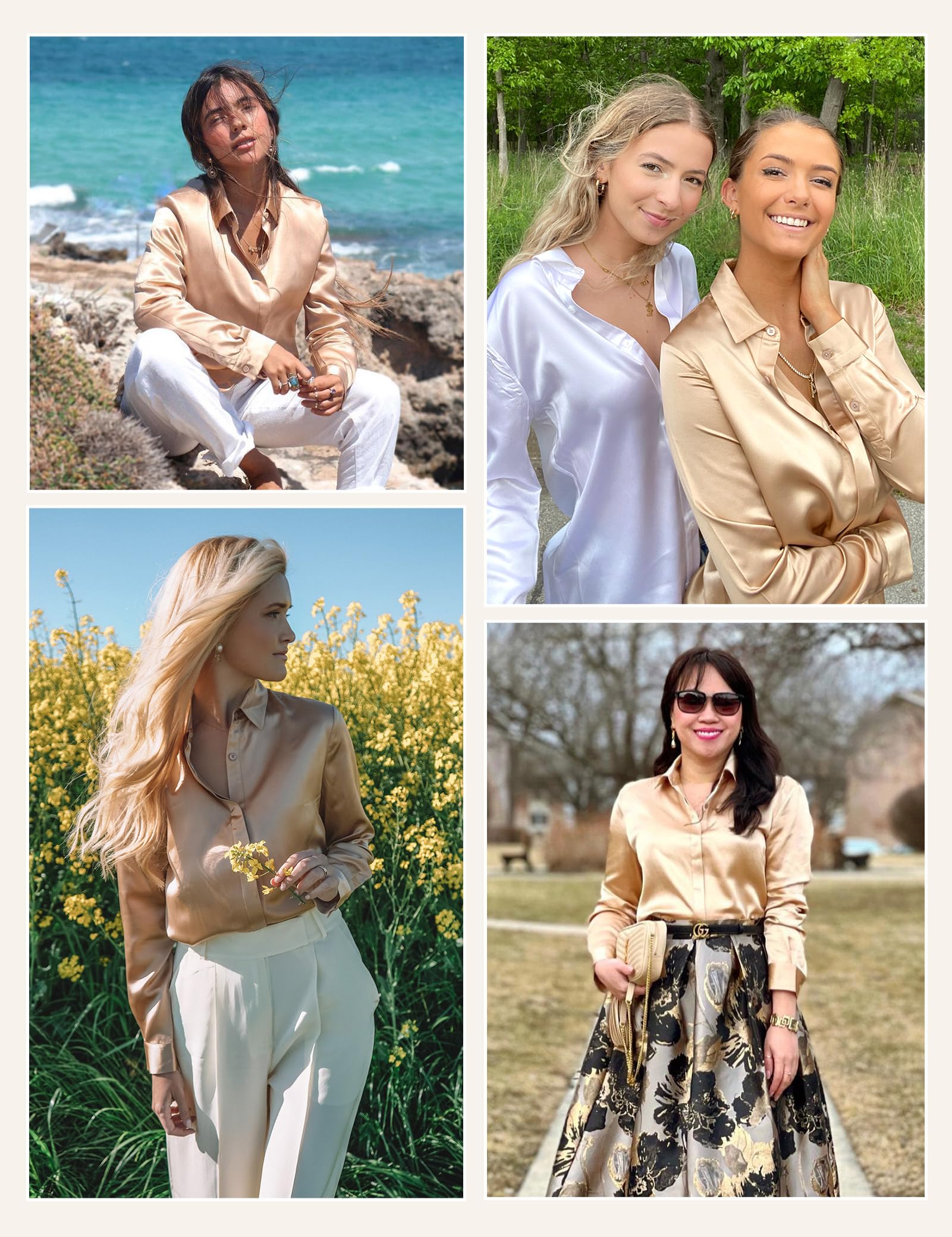 LilySilk 100% Pure Silk Blouse for Women - Long Sleeve Elegant Shirt, Soft & Smooth Luxury Tops for Work, Party & Special Occasions