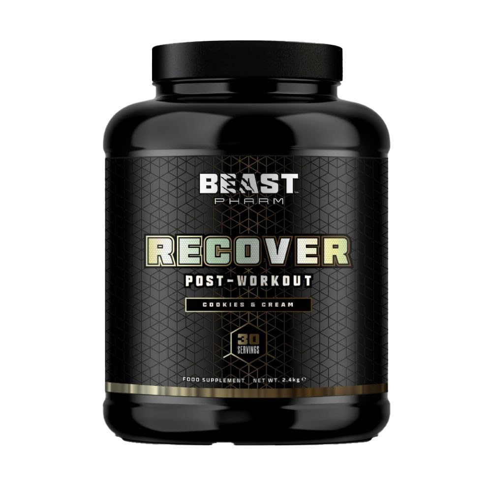 Beast Pharm Recover Post Workout Protein Powder 5.3lb (Cookies & Cream Flavor) - Muscle Recovery & Growth Supplement for Athletes & Bodybuilders After Training