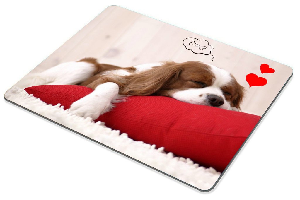 Funny Dog Mouse Pad - Cute Puppy Sleeping on Pillow Dreaming of Bone - Non-Slip Gaming Mouse Mat for Computer & Office Use - Perfect Gift for Dog Lovers & Gamers