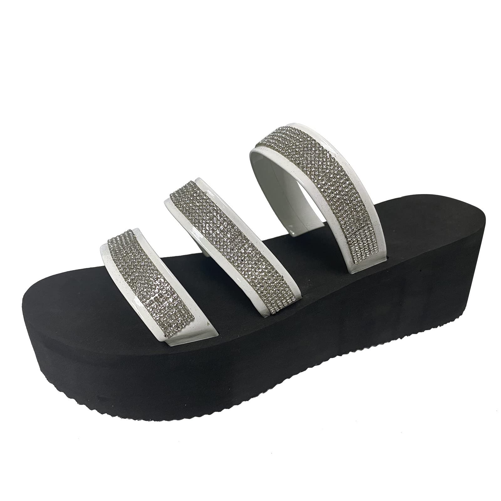 Stylish Women's Rhinestone Open-Toe Platform Wedge Sandals for Summer - Perfect for Beach, Party & Casual Outings