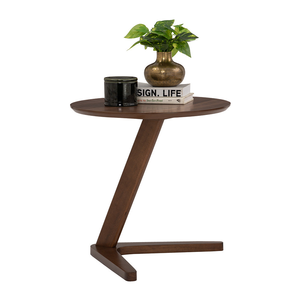 TRIS Side Table - Solid Walnut Wood End Table for Living Room, Bedroom & Office - Modern Nightstand with Storage Shelf - Perfect for Small Spaces & Home Decor