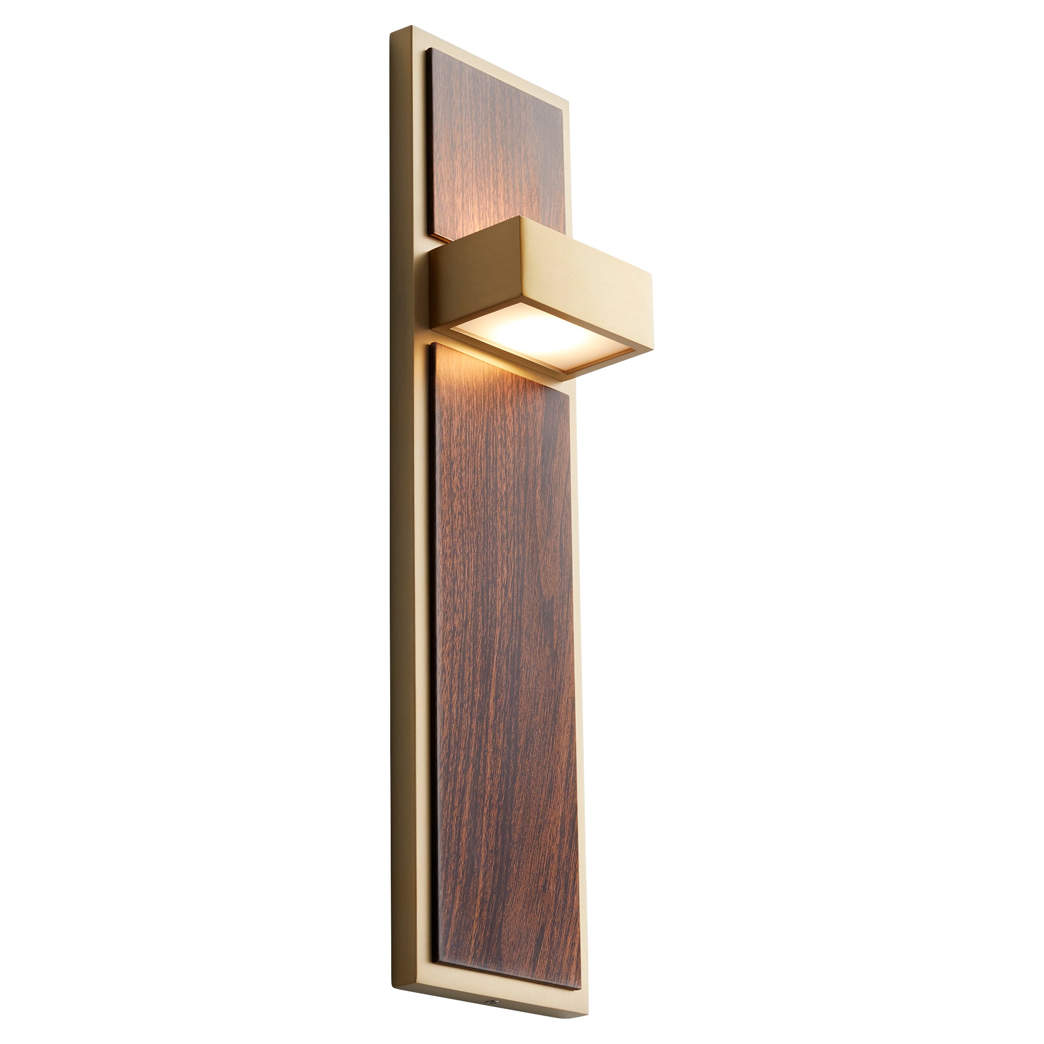 Oxygen Guapo 3 401 40 Sconces - Aged Brass with Walnut Finish | Vintage Wall Lighting for Living Room, Bedroom & Hallway