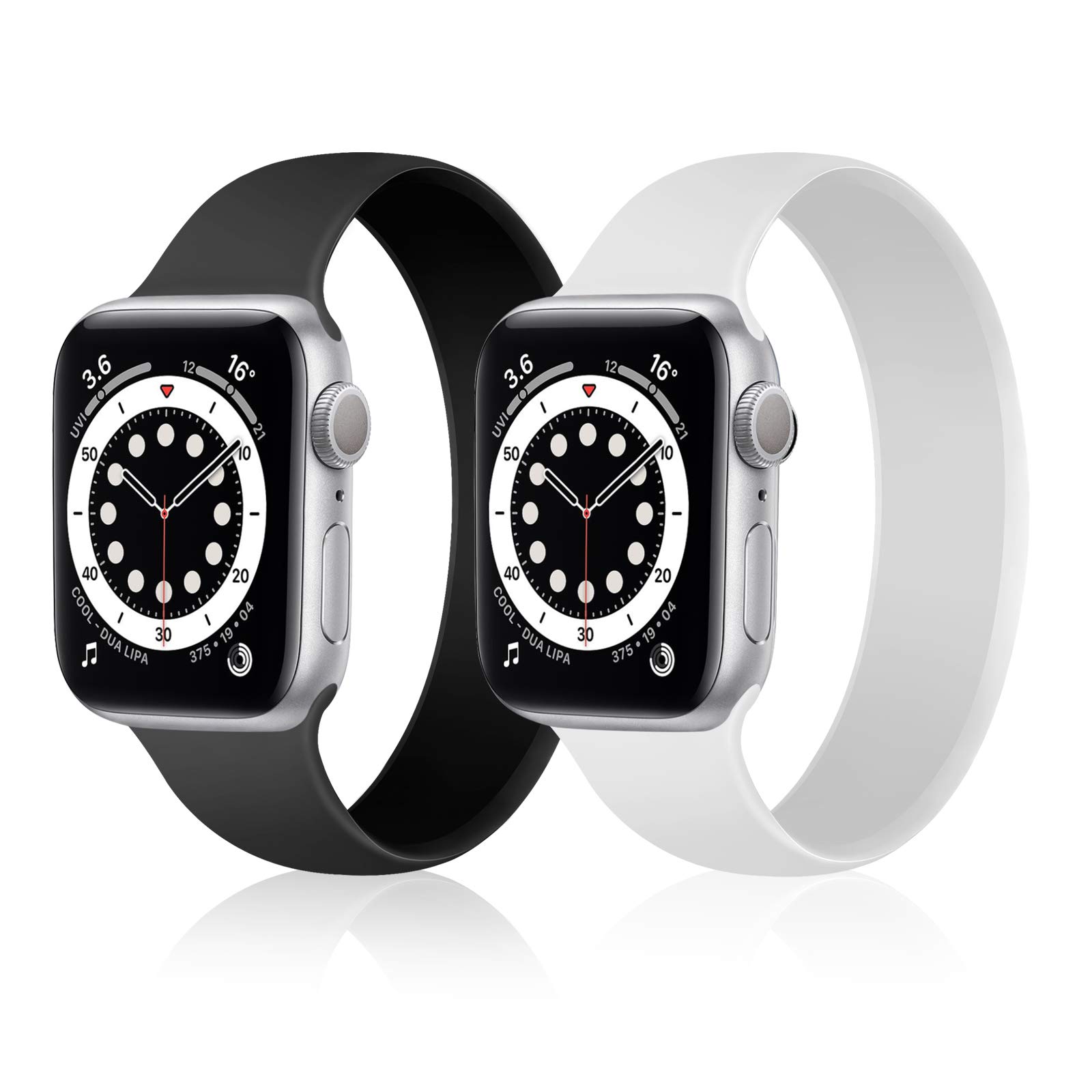 Unnite Stretchy Solo Loop Bands for Apple Watch 38mm 40mm 41mm 42mm 44mm 45mm 49mm - Soft Silicone Elastic Replacement Sport Band Compatible with iWatch Series SE/8/7/6/5/4/3/2/1 - Perfect for Workouts, Running & Everyday Wear for Men & Women