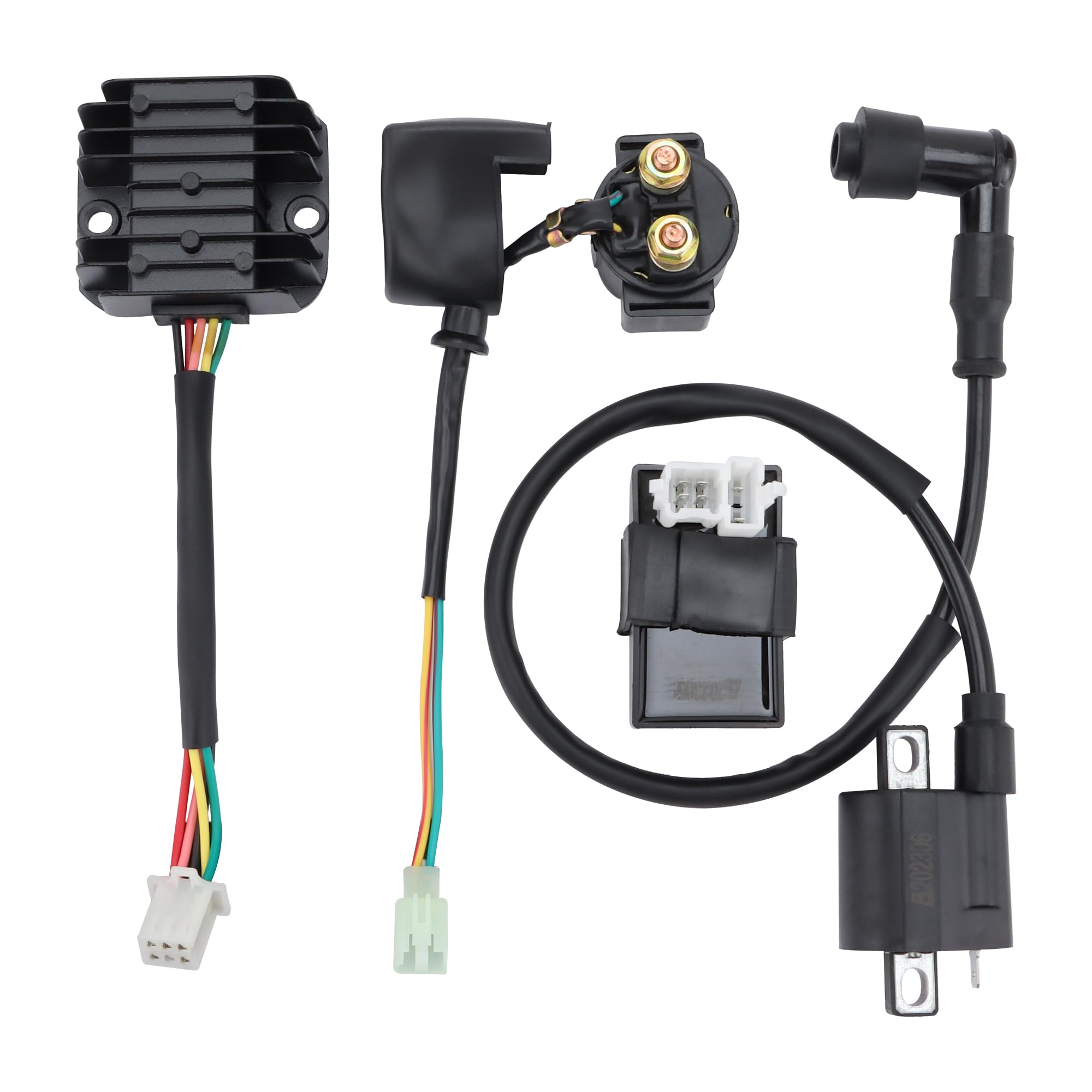 GOOFIT 6 Pin AC CDI Box 12V Voltage Regulator Rectifier Relay Kit - Compatible with CG 125cc 150cc 200cc 250cc Vertical Engine - Replacement for Chinese ATV, 4 Wheeler, Quad & Go Kart - Perfect for Off-Roading, Racing & Engine Maintenance