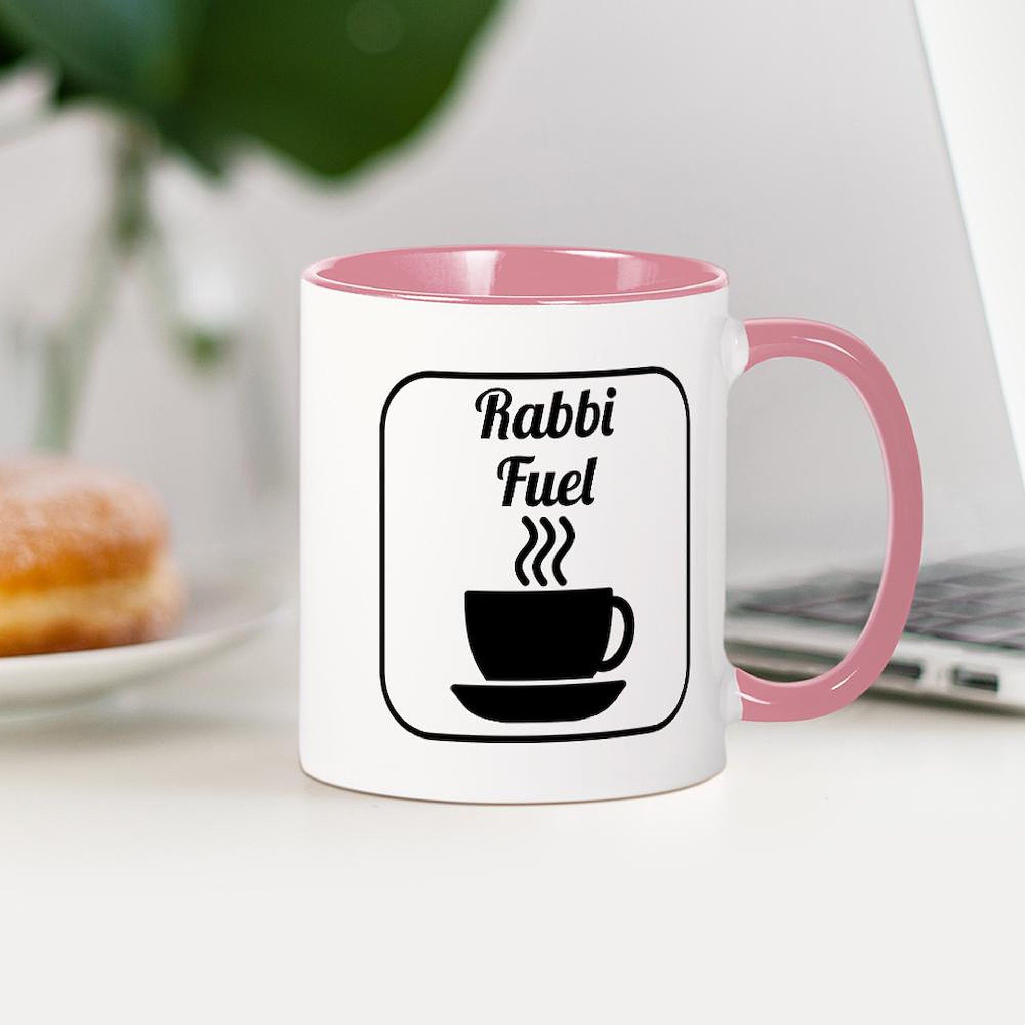 Rabbi Fuel 11 oz (325 ml) Ceramic Coffee Mug - Perfect for Hot Beverages, Office Use & Gift Giving