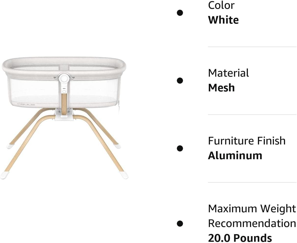 **ANGELBLISS 3-in-1 Rocking Bassinet & Bedside Sleeper – Portable Convertible Travel Crib for Newborns (White) – Perfect for Nursery, Travel & Co-Sleeping**