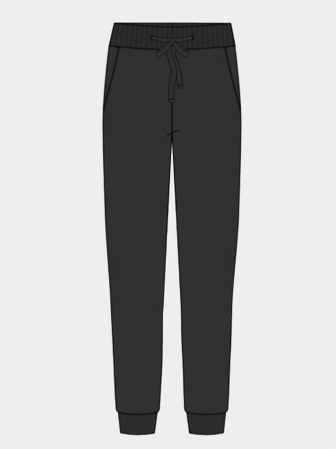 Tavi High Waisted Fitted Women's Jogger Pants - Stretchy Comfortable Workout & Lounge Pants for Yoga, Running & Casual Wear - Ebony