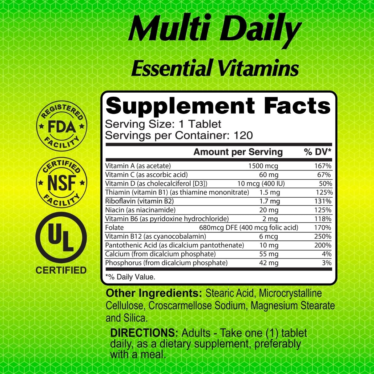 ALFA VITAMINS Multi Daily Vitamins - Essential Immune Support & Healthy Lifestyle Supplement (120 Tablets) - Boost Energy & Wellness for Adults