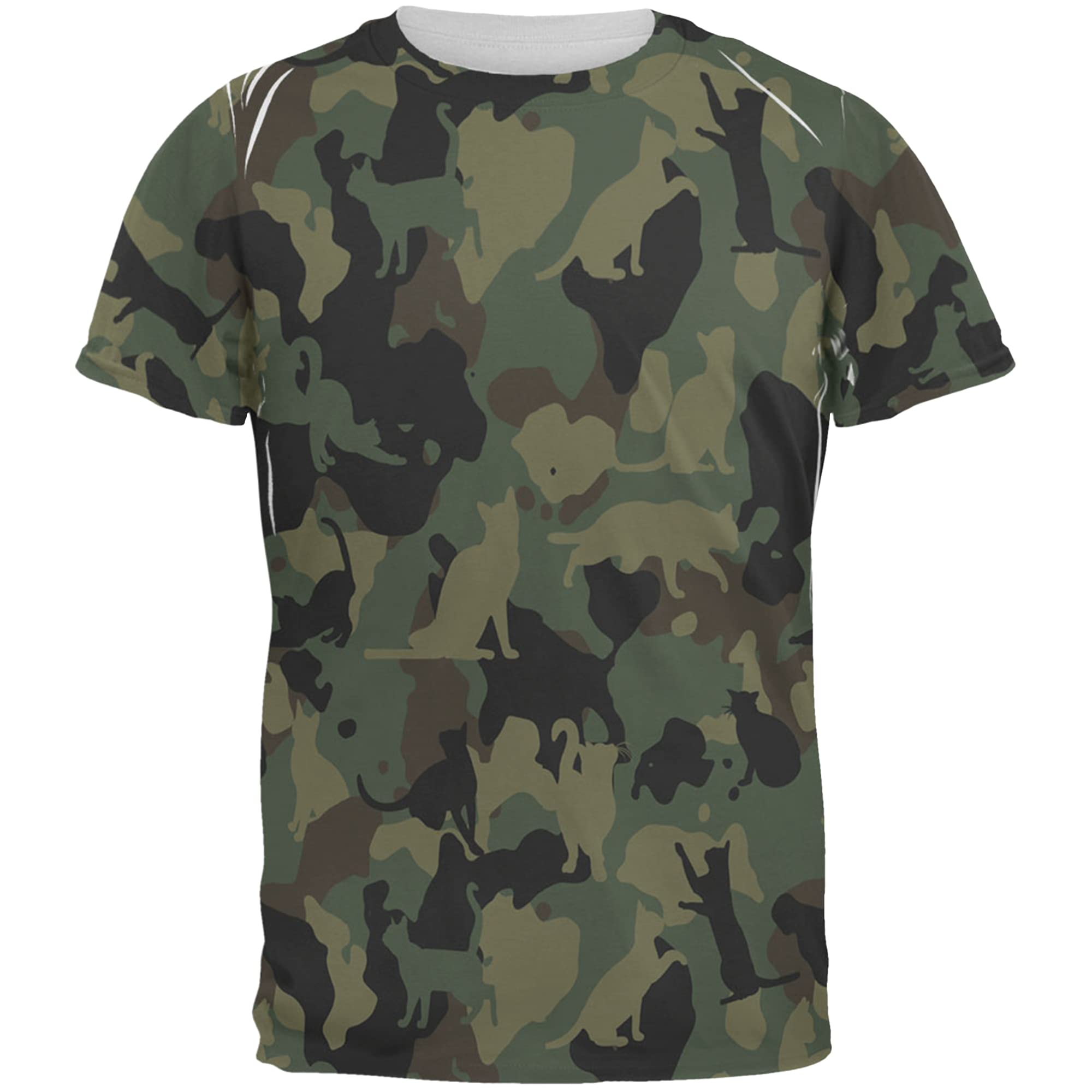 Camo Cat Print T-Shirt for Adults - Funny Animal Lover Tee for Casual Wear & Gifts