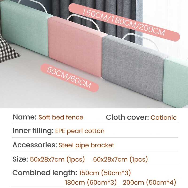 Baby Bed Rail Guard - Soft Padded Anti-Rollover Safety Fence for Toddlers | Perfect for Cribs, Twin Beds & Co-Sleeping