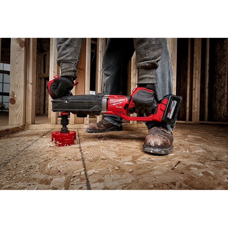 M18 FUEL 18V Brushless Cordless Right Angle Drill with QUIK-LOK Kit - Super Hawg for Woodworking & Metal Drilling | Perfect for Tight Spaces & Professional Contractors