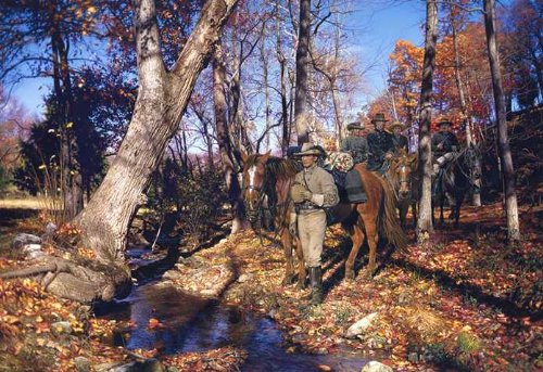 John Paul Strain Rose Hill Raid - Premium Civil War Art Print for Home & Office Decor | Historical Battle Scene Wall Art | Perfect for History Enthusiasts & Collectors