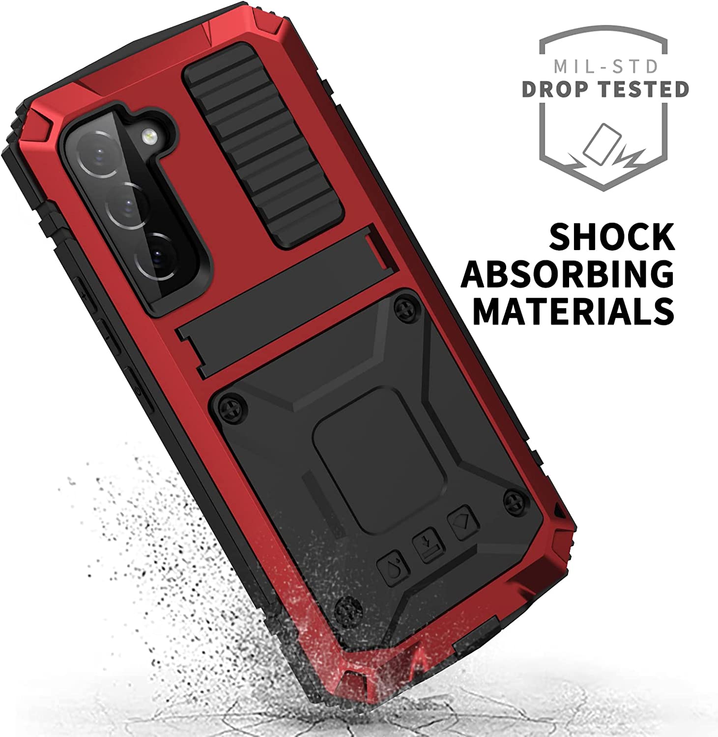 Samsung Galaxy S23 Ultra Rugged Aluminum Metal Case with Gorilla Glass Protection - Shockproof & Military Grade for Outdoor, Travel & Daily Use
