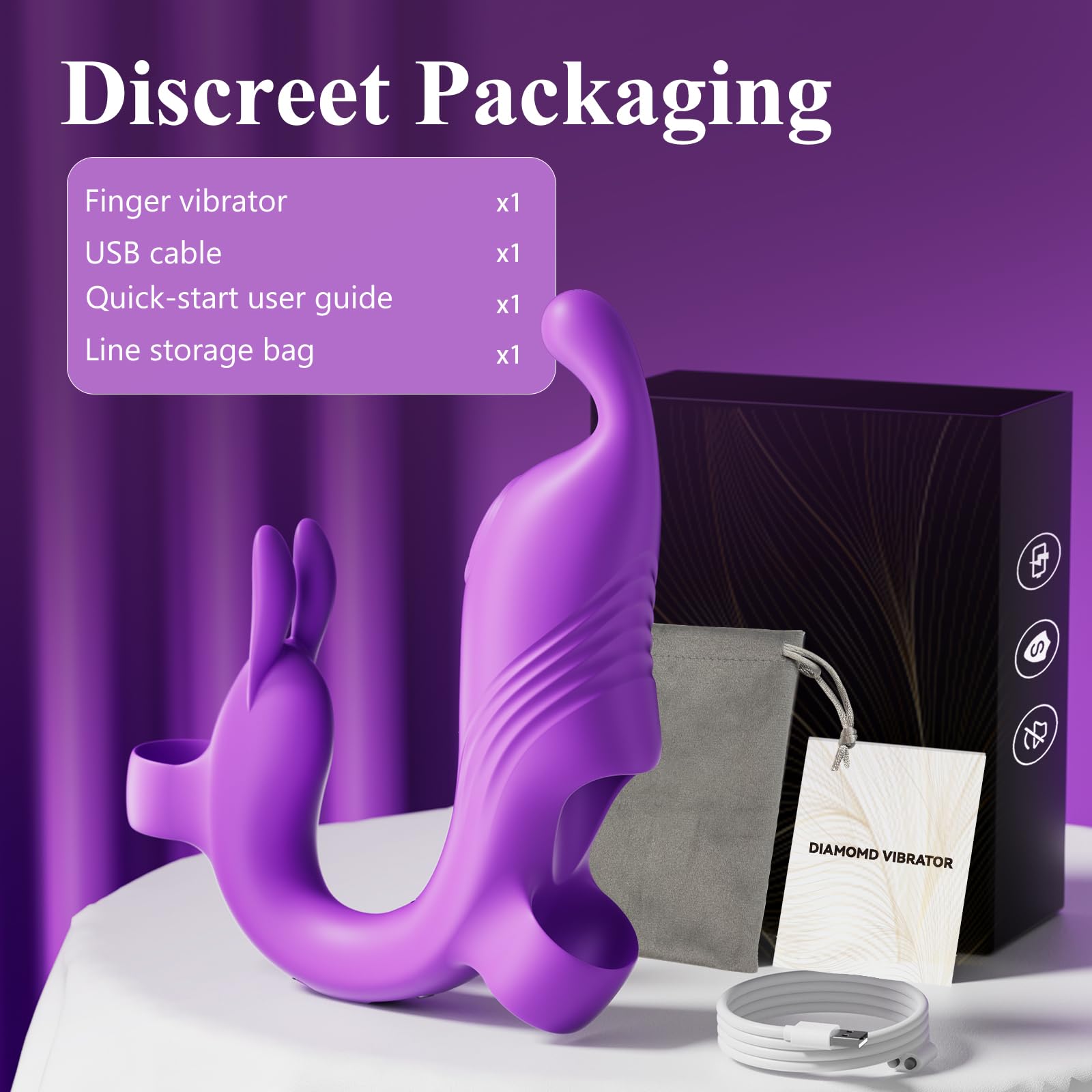 Best Finger Vibrator for Women & Couples - 10-Speed Clitoral & G-Spot Stimulator, Waterproof & Quiet Mini Sex Toy for Anal & Nipple Play | Perfect for Bedroom Fun, Couples Games & Solo Pleasure