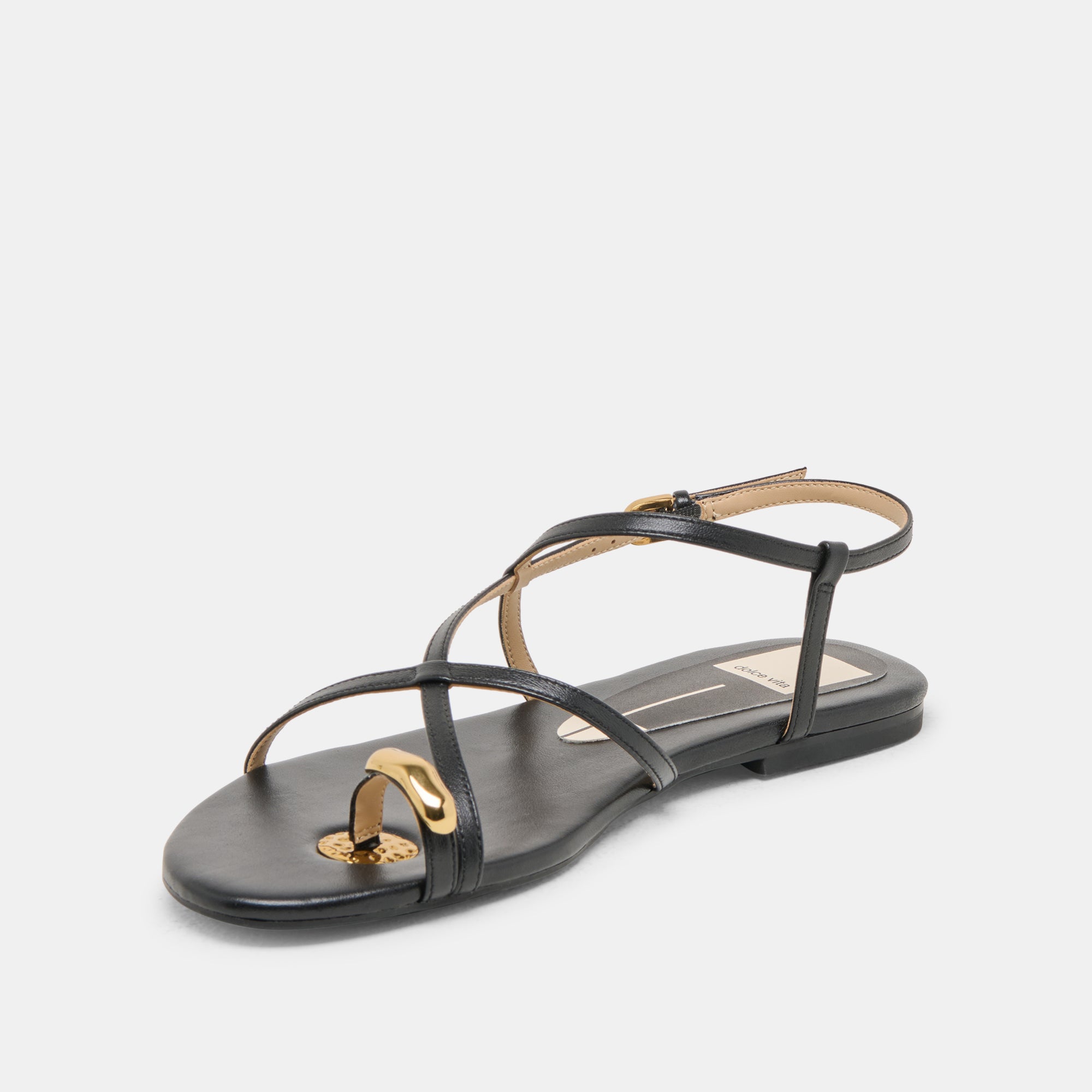 KESHA Women's Black Leather Sandals - Comfortable & Stylish for Summer, Beach, and Casual Outings