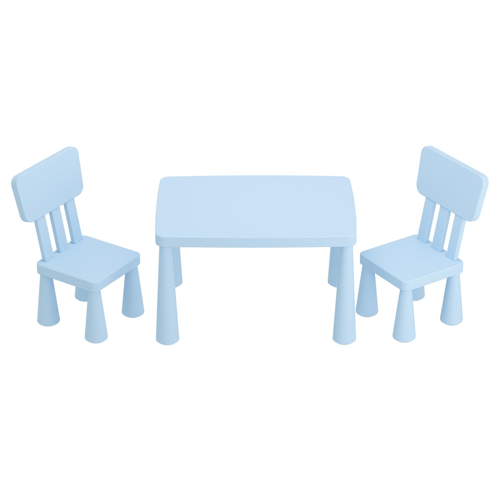 Keezi Kids Table and 2 Chairs Set - Blue Children's Furniture for Playroom, Classroom & Home Learning Activities | Durable & Safe Toddler Table Chair Set