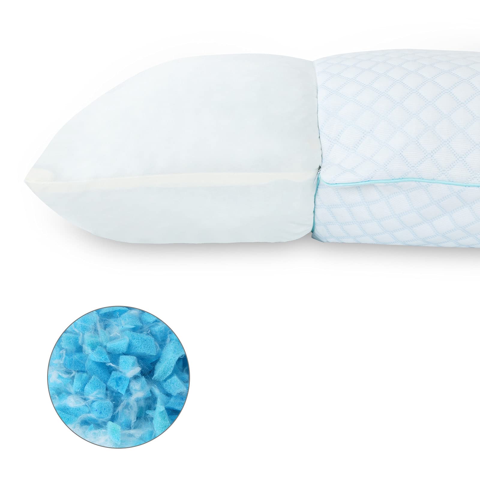 Cool Gel Memory Foam Pillow - Adjustable for Neck Pain Relief & Better Sleep