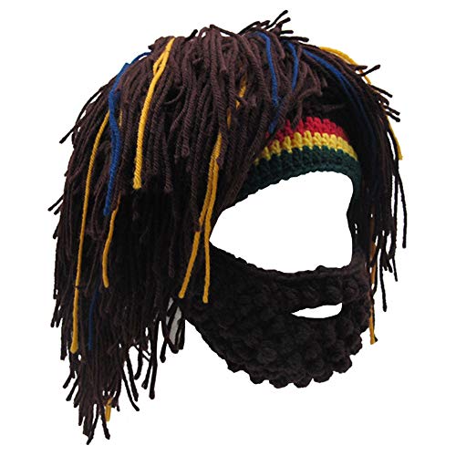 Jamaica Dreadlocks Beard Beanie Brown