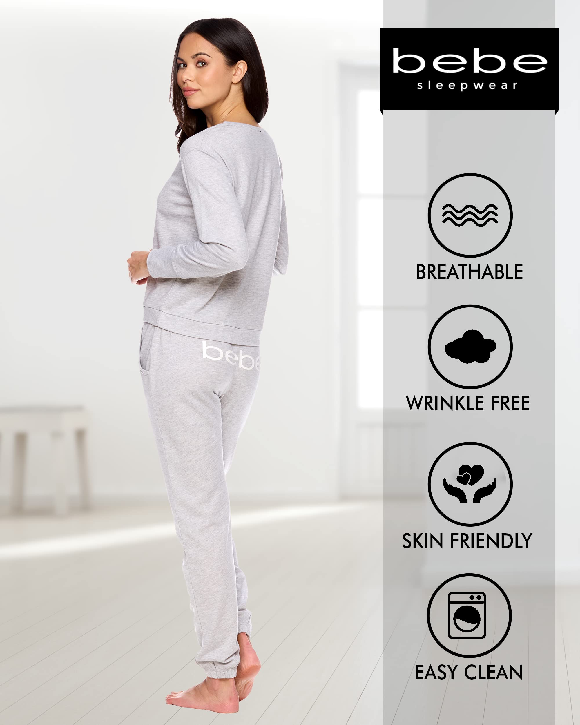 Women's French Terry Pajama Set with Pockets - Cozy Sleepwear for Lounge & Bedtime