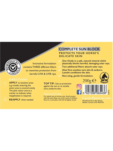 Lincoln Sunblock Cream SPF 50 - Broad Spectrum UVA/UVB Protection, Water Resistant, Non-Greasy Formula for Face & Body - Perfect for Beach, Swimming & Outdoor Activities