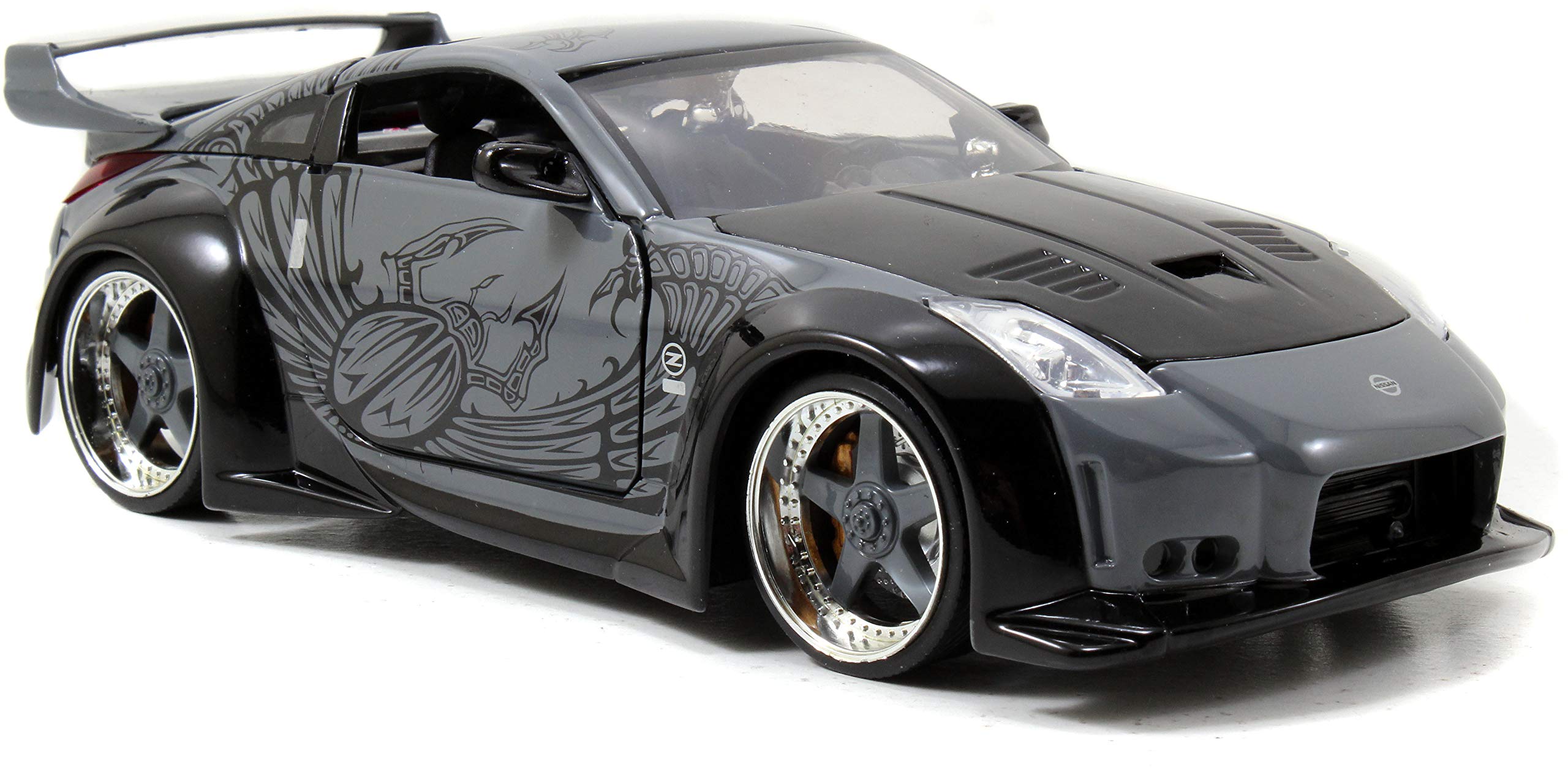Jada Toys Fast & Furious 1:24 Scale D.K.'s Nissan 350Z Die-cast Model Car - Collectible Grey & Black Replica (97172) - Perfect for Movie Fans, Collectors & Gift Giving