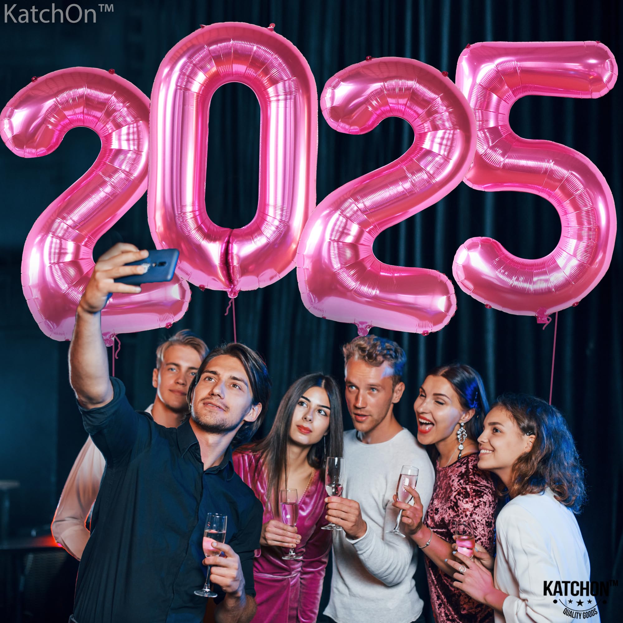 KatchOn 42 Inch Graduation Balloons 2025 - Large Pink Class of 2025 Balloons for Graduation Party Decorations | Perfect for Graduation Ceremony, School Events & Photo Backdrops