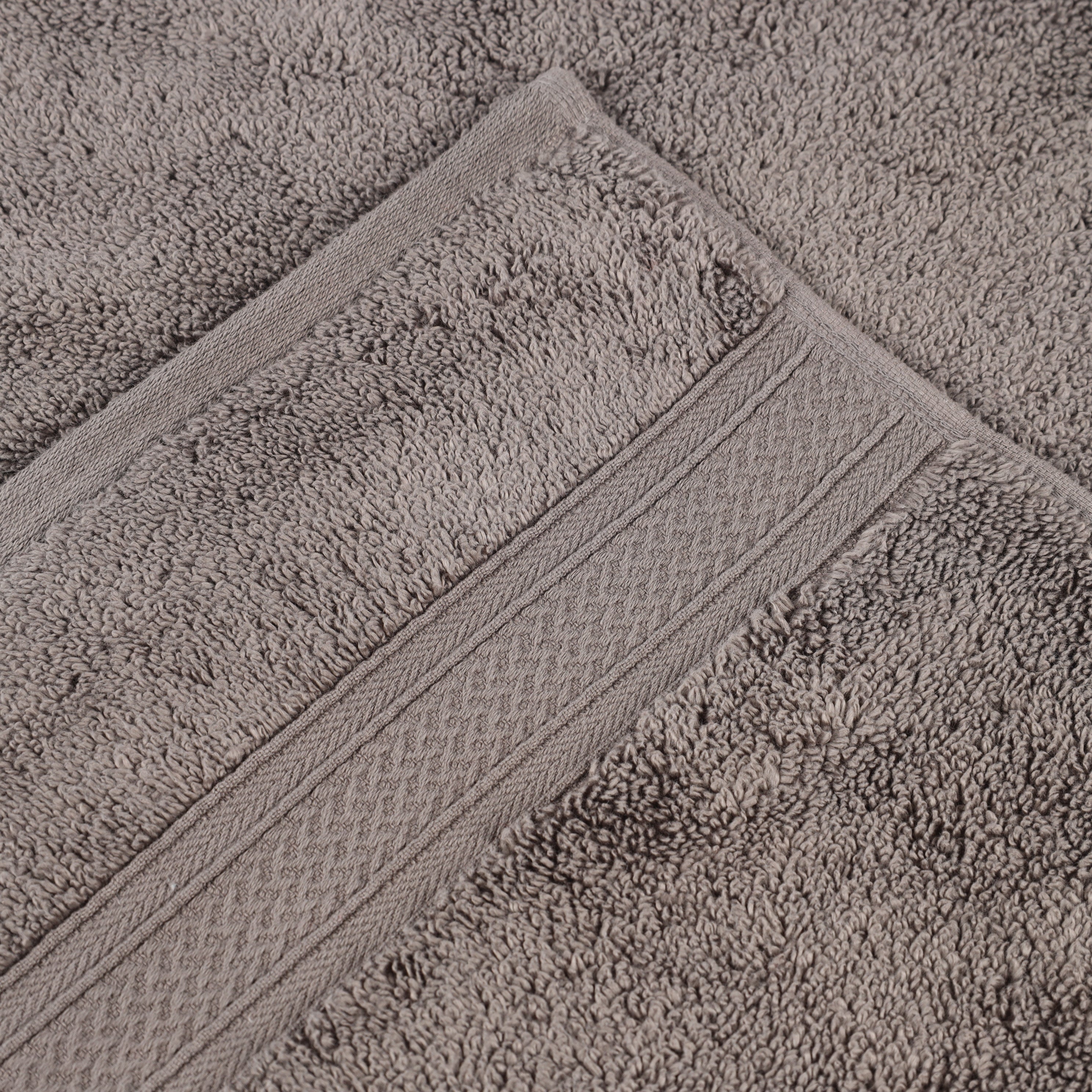 Premium Zero Twist Cotton Bath Towel Set of 2 - Ultra Soft Solid & Jacquard Chevron Design for Luxury Bathroom & Spa Experience