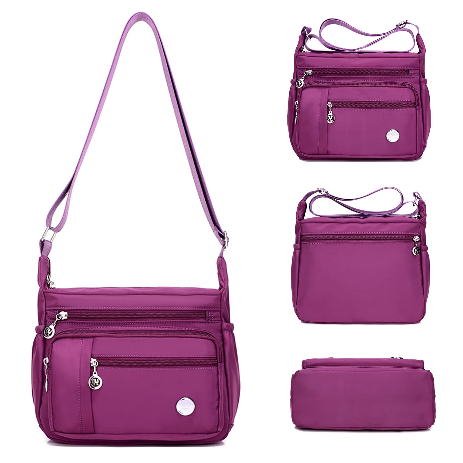 Blostirno Women's Waterproof Crossbody Bag - Nylon Shoulder Purse with Multiple Pockets for Travel, Shopping & Everyday Use