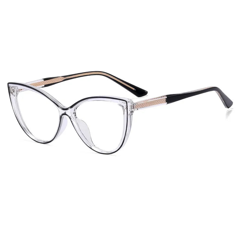 CCspace Women's Full Rim Square Cat Eye Titanium Eyeglasses Frame - Lightweight & Durable TR90 Material - Perfect for Work, Reading & Fashion Accessories
