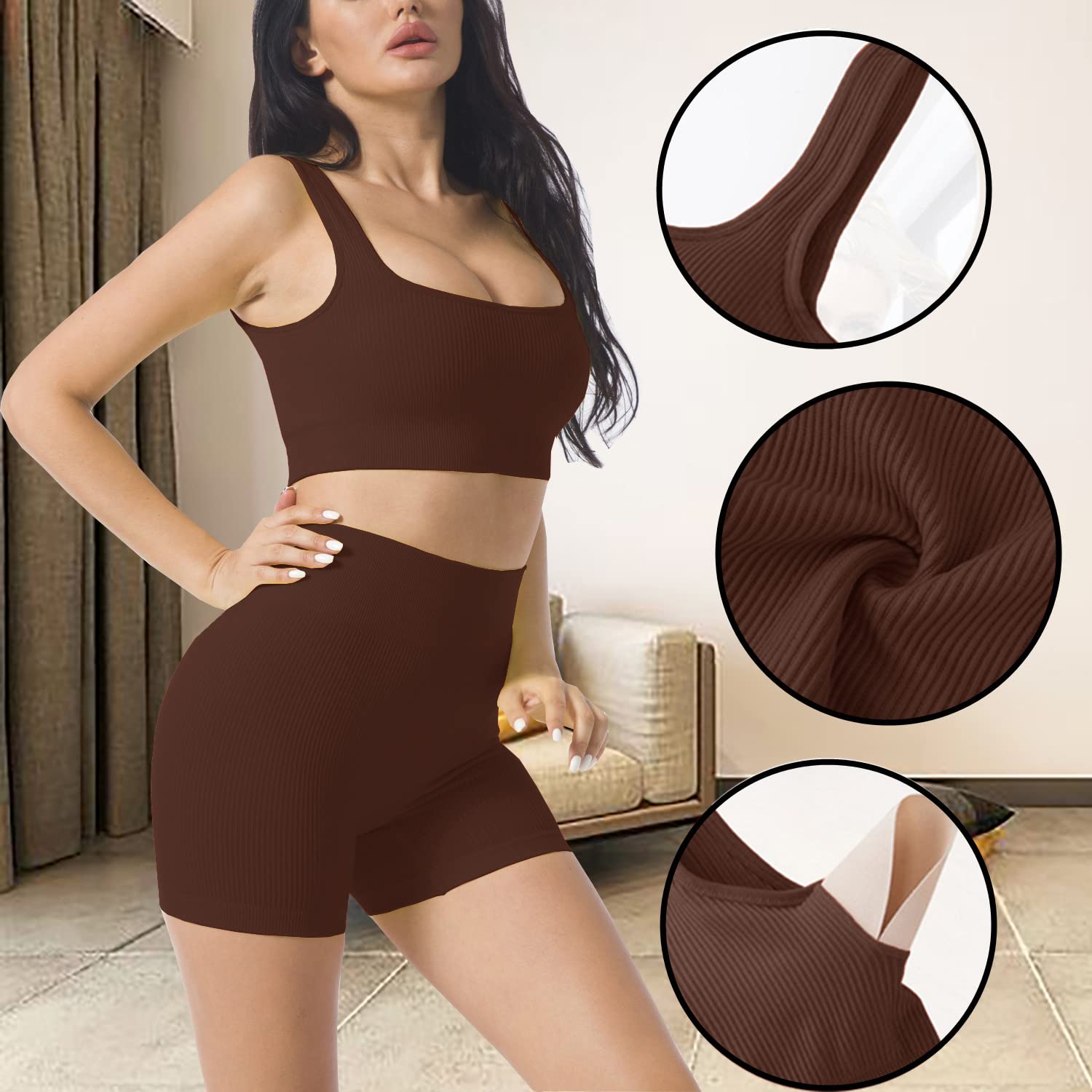 Seamless 2-Piece Workout Sets for Women - Sexy One Shoulder Sports Bra & High Waist Yoga Shorts | Gym, Running & Yoga Outfits