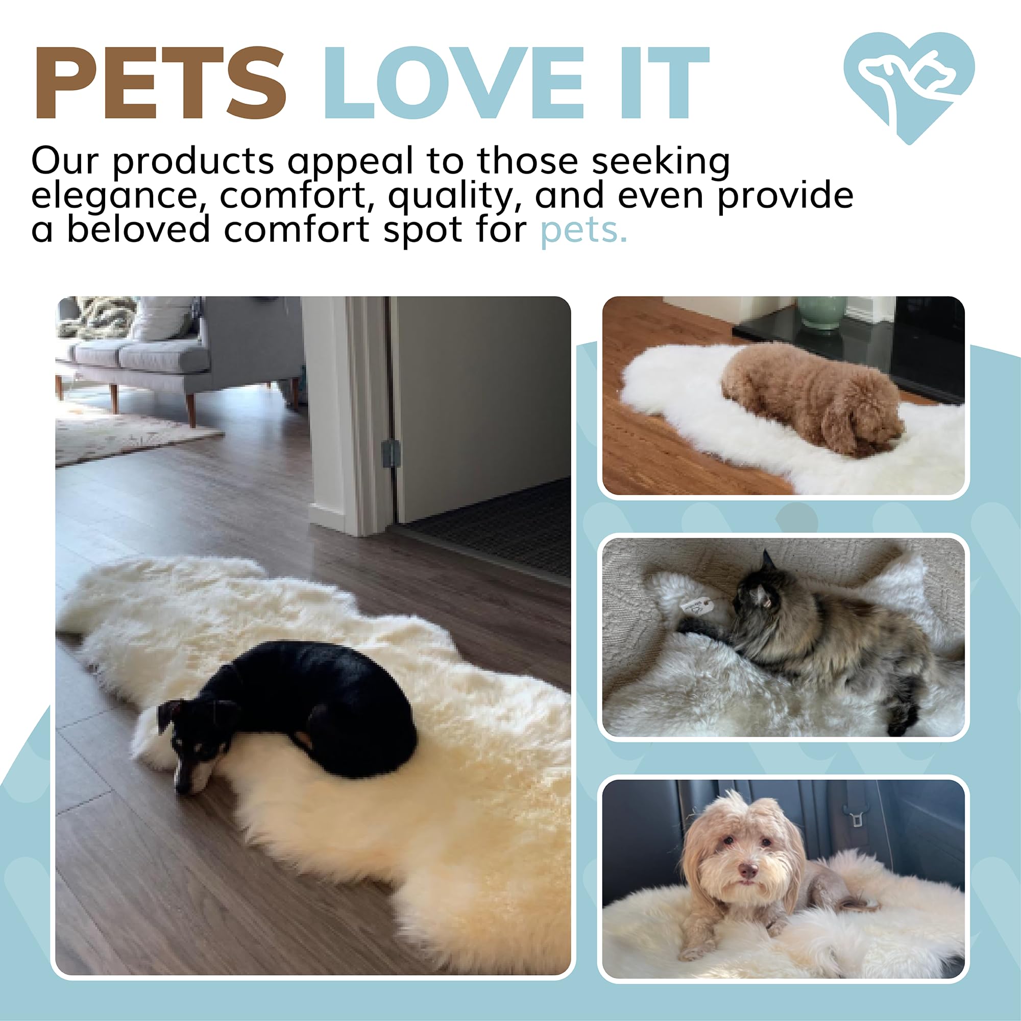 Premium New Zealand Sheepskin Rug - Soft Fluffy Wool Carpet for Bedroom, Living Room, Nursery - Natural Sheep Skin Throw Blanket for Chair, Sofa & Motorcycle Seat - Cozy Home Decor & Pet Bed Mat