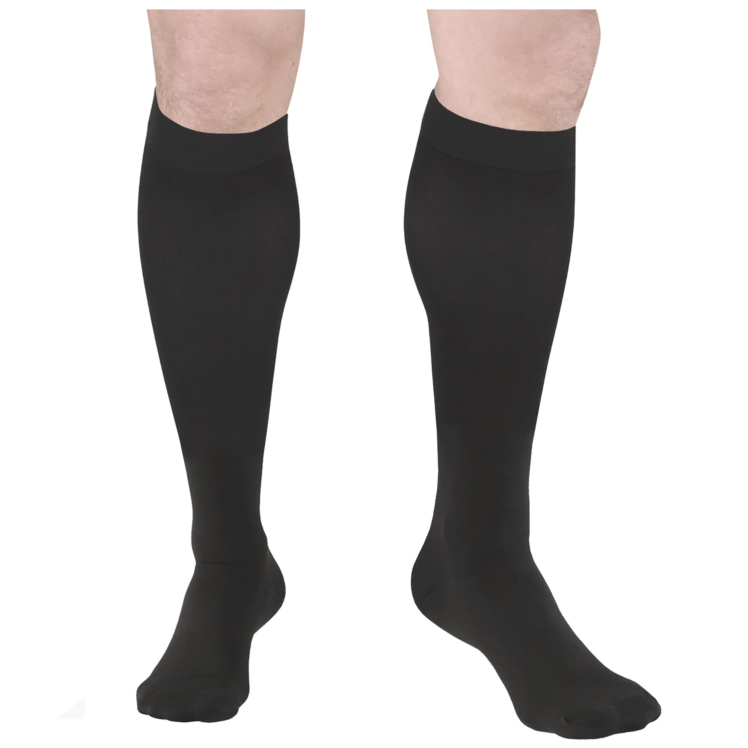 Truform 18 mmHg Compression Stockings for Men & Women - Knee High, Closed Toe, Black, X-Large - Ideal for Post-Surgery Recovery, Varicose Veins & Travel Comfort