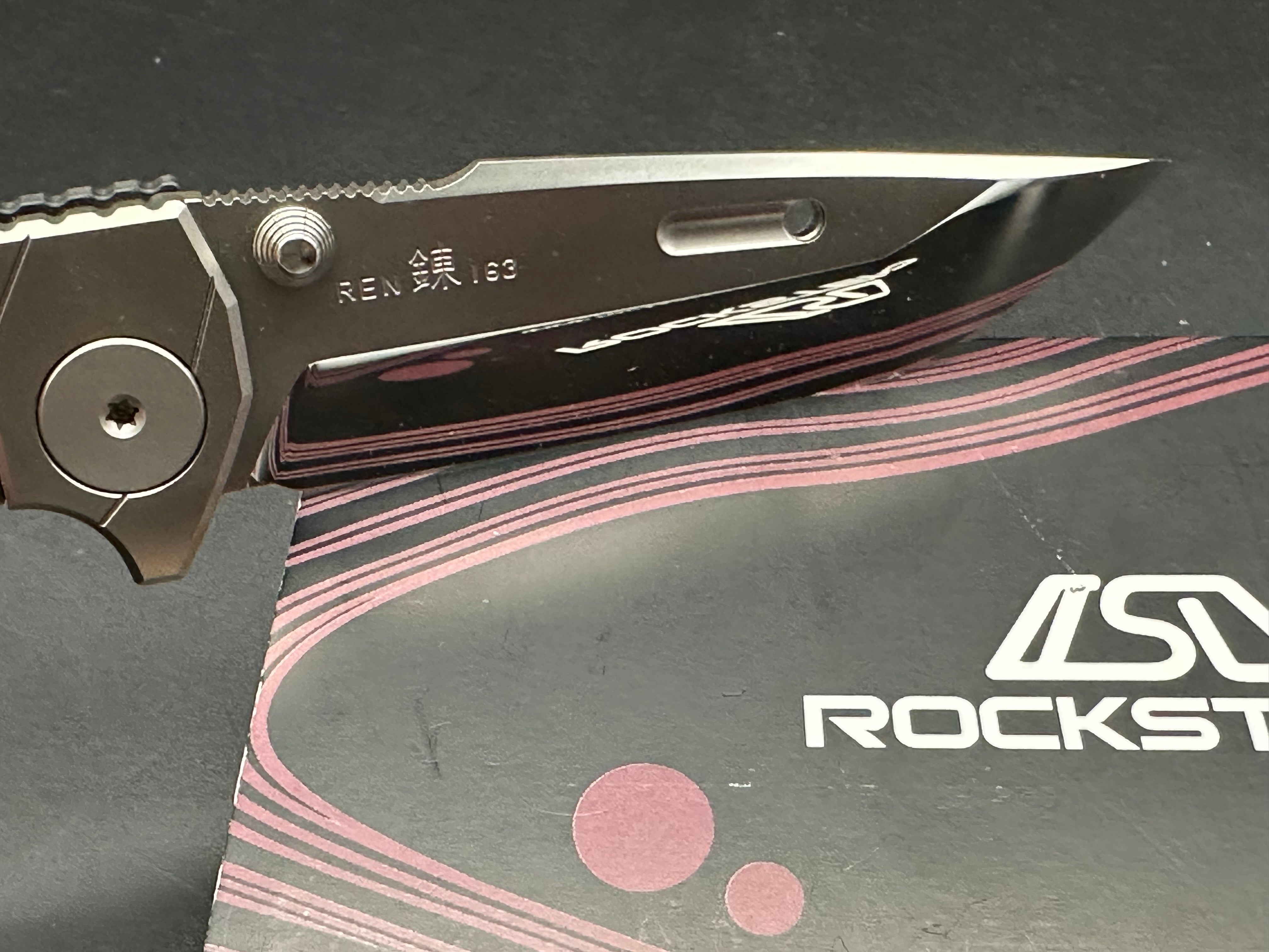 Rockstead Ren ZDP-189 Mirror Finished Tanto Folding Knife - Ultra Sharp Japanese Steel Blade for EDC, Outdoor, and Tactical Use