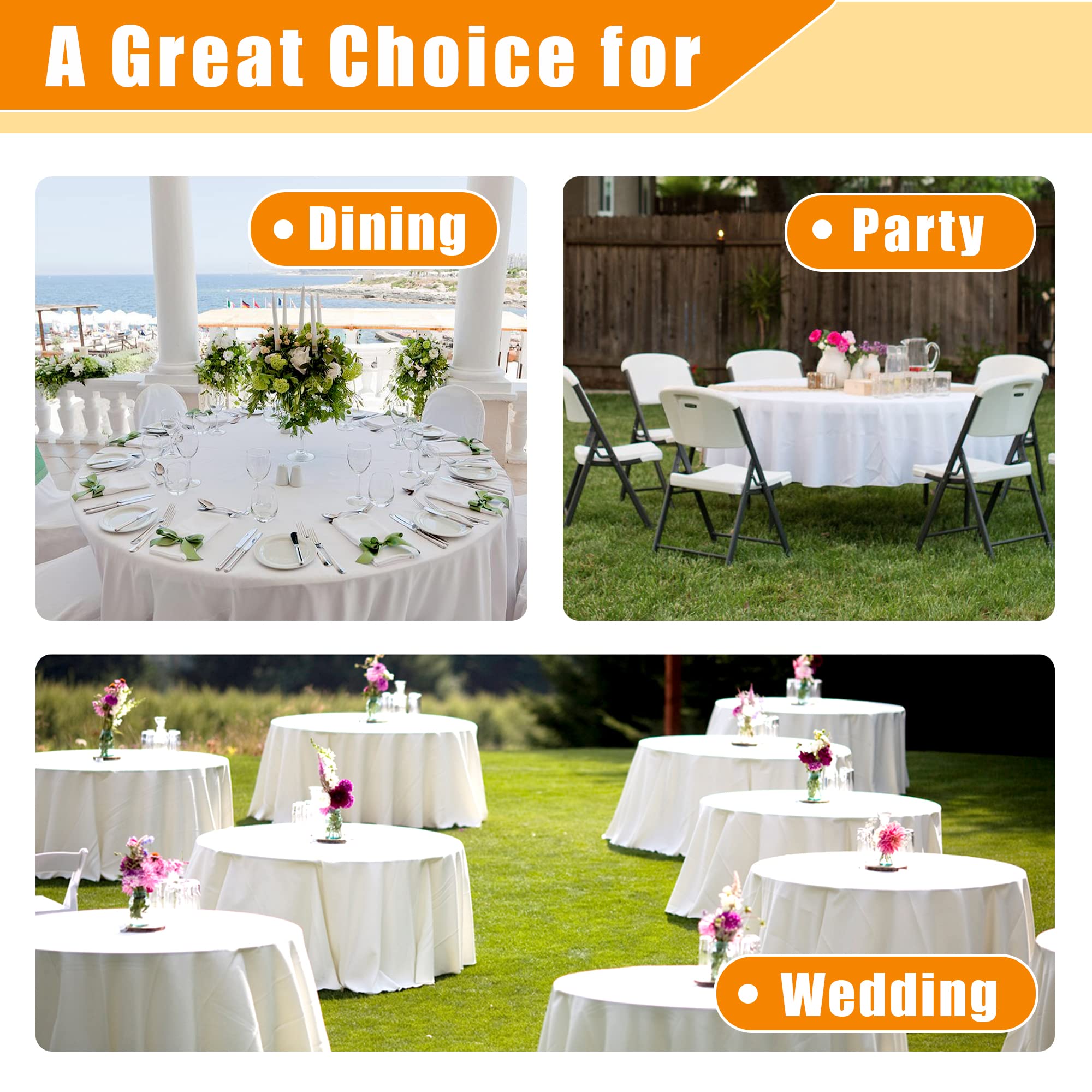 Fitable 60 Inch Round Black Tablecloth - Stain & Wrinkle Resistant Washable Polyester Table Cover for Dining, Buffet Parties, Camping - Perfect for Indoor & Outdoor Events, Family Gatherings, and Restaurant Use