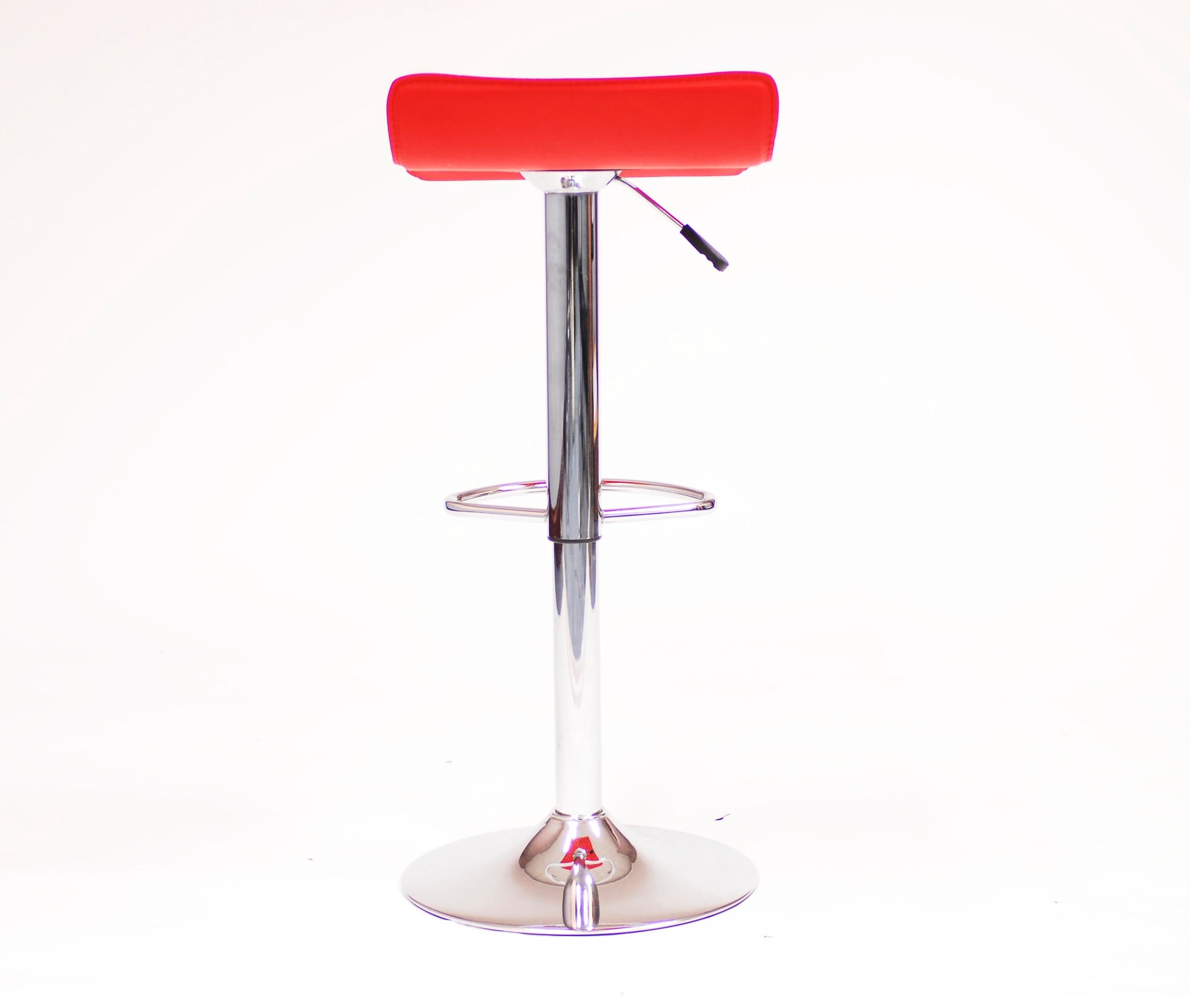 Modern Chrome Adjustable Swivel Bar Stools with Red PU Leather Seat - Set of 2 for Kitchen Island, Breakfast Nook & Home Bar Decor